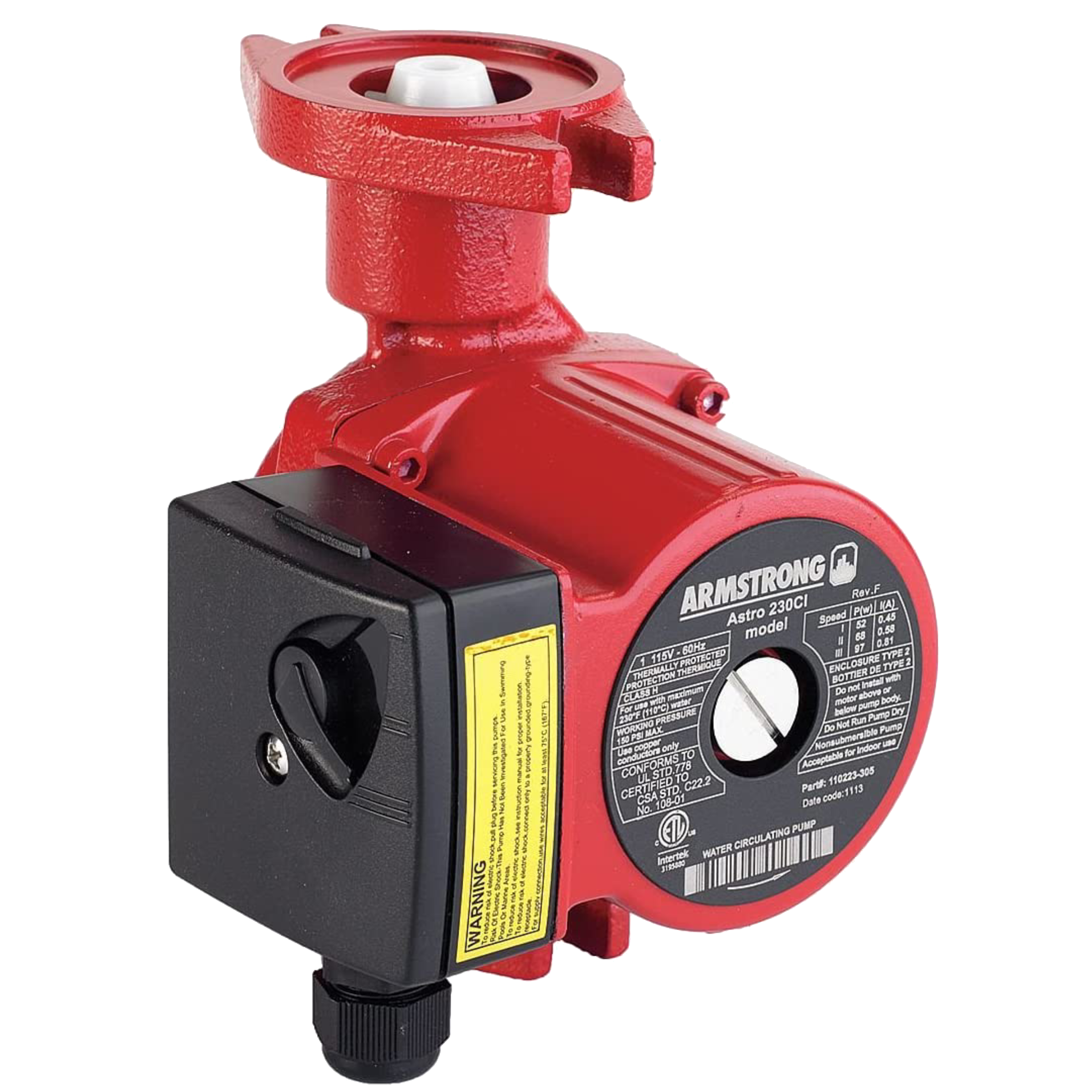 Armstrong 110223-305, Model Astro 230Ci 3 Speed Circulator Pump, 1/25 HP, 115 V