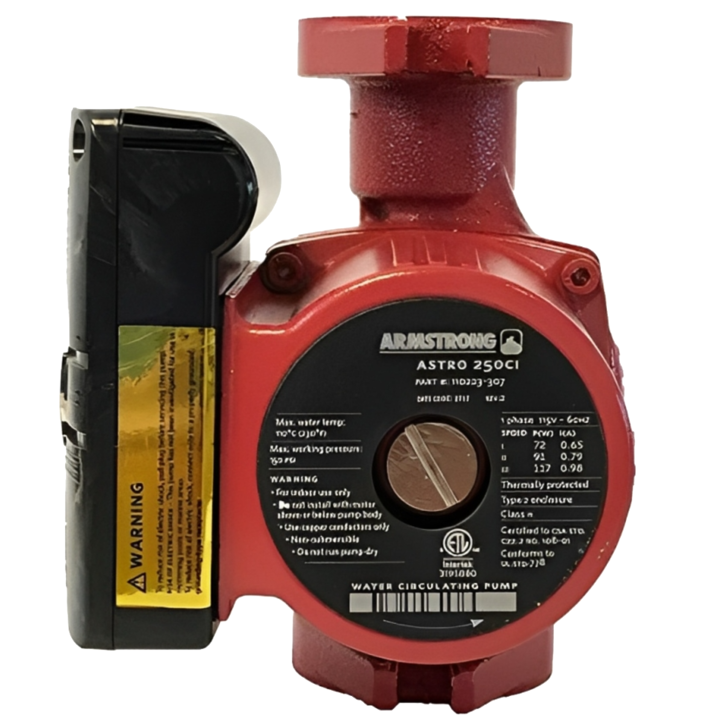 Armstrong 110223-307, Model 250CI, Astro 2 Series Cast Iron 3 Speed Circulating Pump, 115 V at 60Hz 1 PH 1/6 HP
