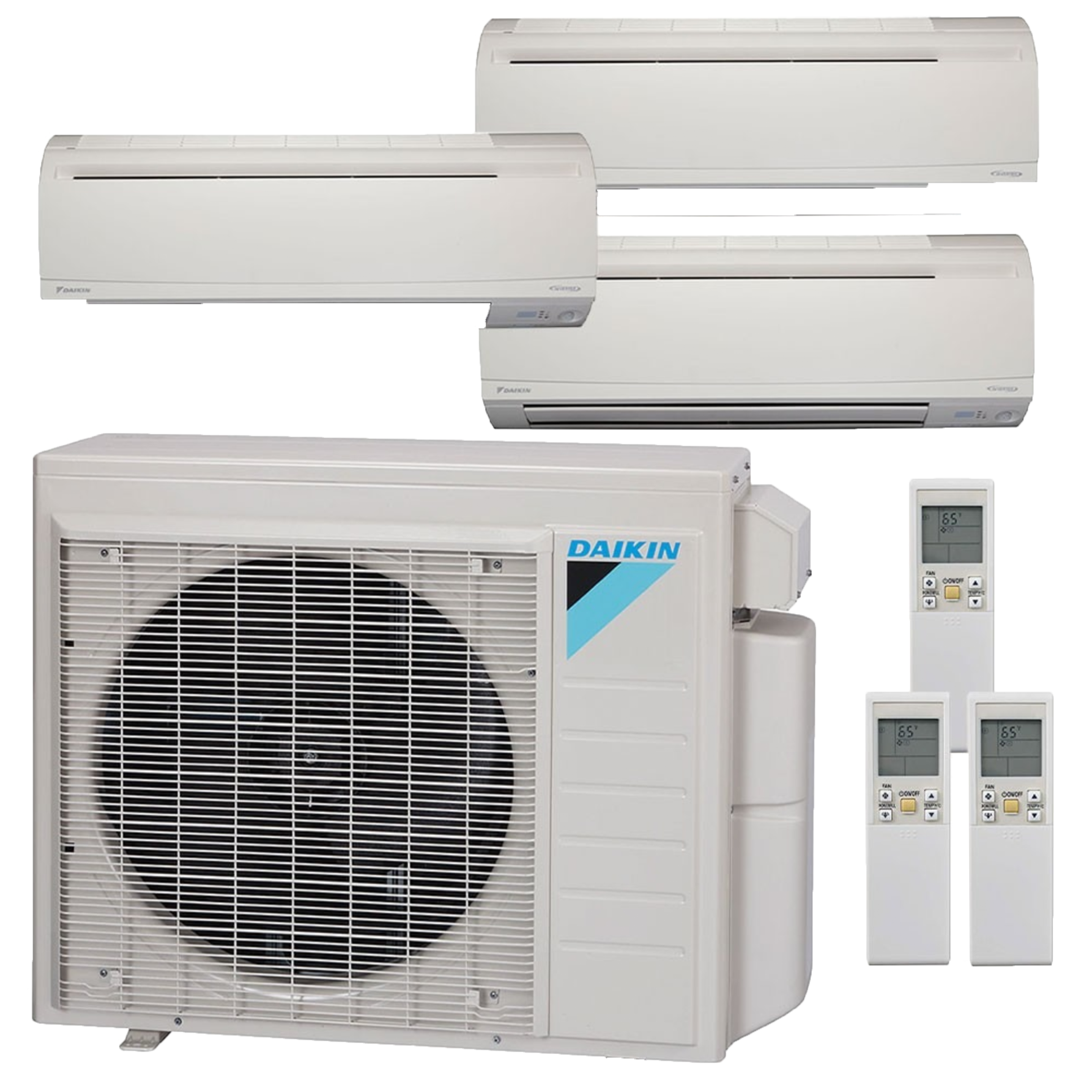 Daikin 3MXS 3-Zone 18 SEER, 2 Ton  Mini Split Heating and Cooling Air Conditioner Model 3MXS24RMVJUA 24000 BTU for Out Door Unit, with 3 Indoor Units, R-410A