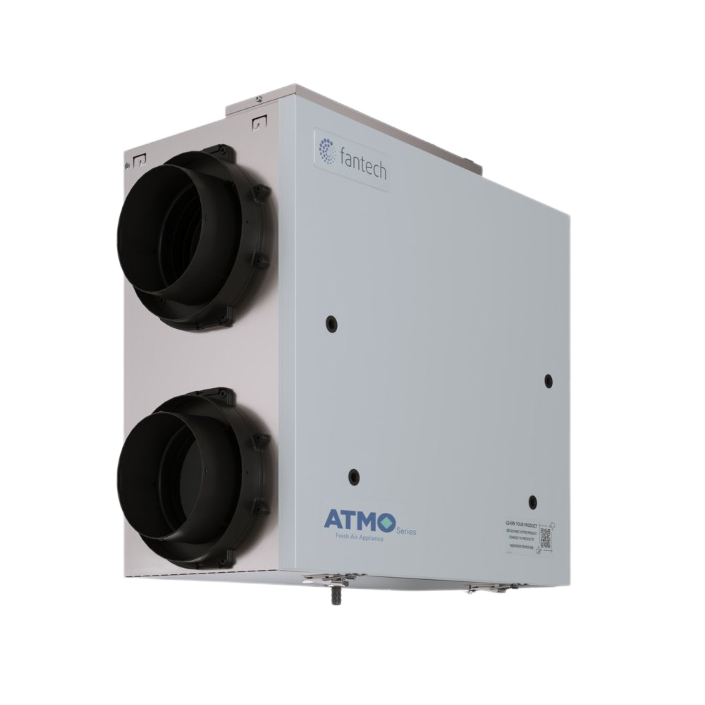 ATMO 200E Fantech Residential Energy Recovery Ventilator (ERV) 201 CFM, 6" Side Duct Connection, Energy Star Qualified, 120 V
