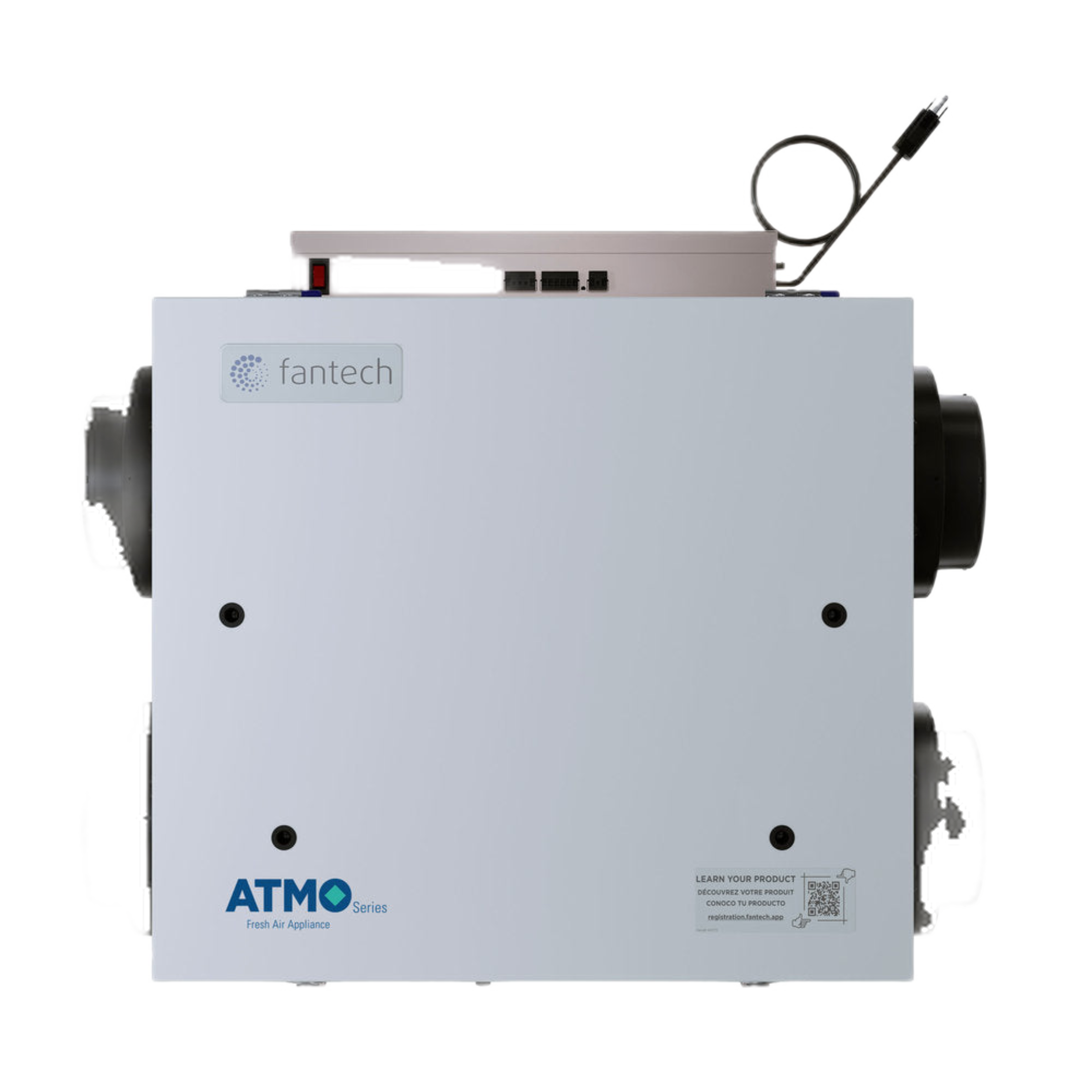 ATMO 200E Fantech Residential Energy Recovery Ventilator (ERV) 201 CFM, 6" Side Duct Connection, Energy Star Qualified, 120 V