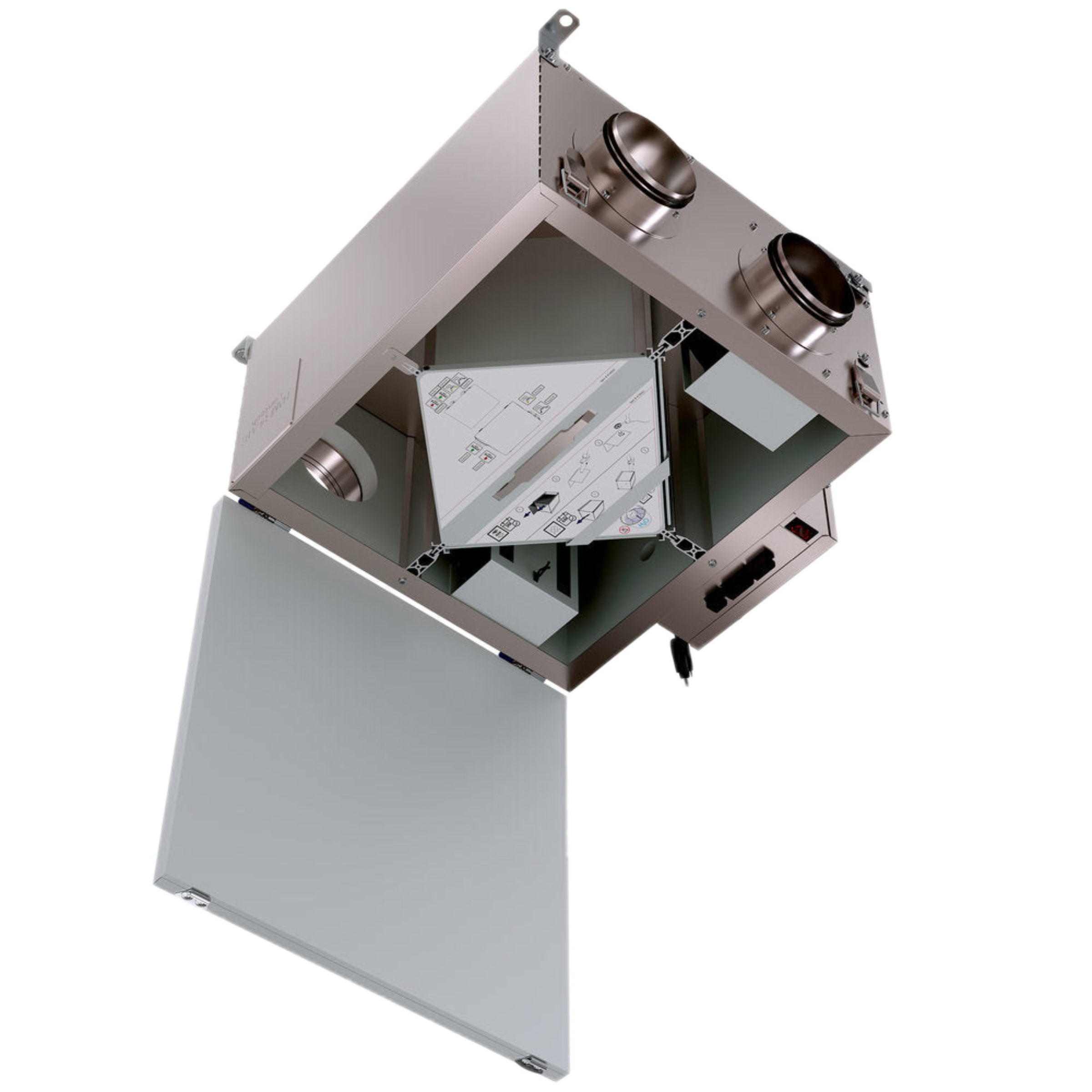 FIT 70E Fantech Residential Heat Recovery Ventilator (HRV) Low Profile 70 CFM Side Port, Duct 4"