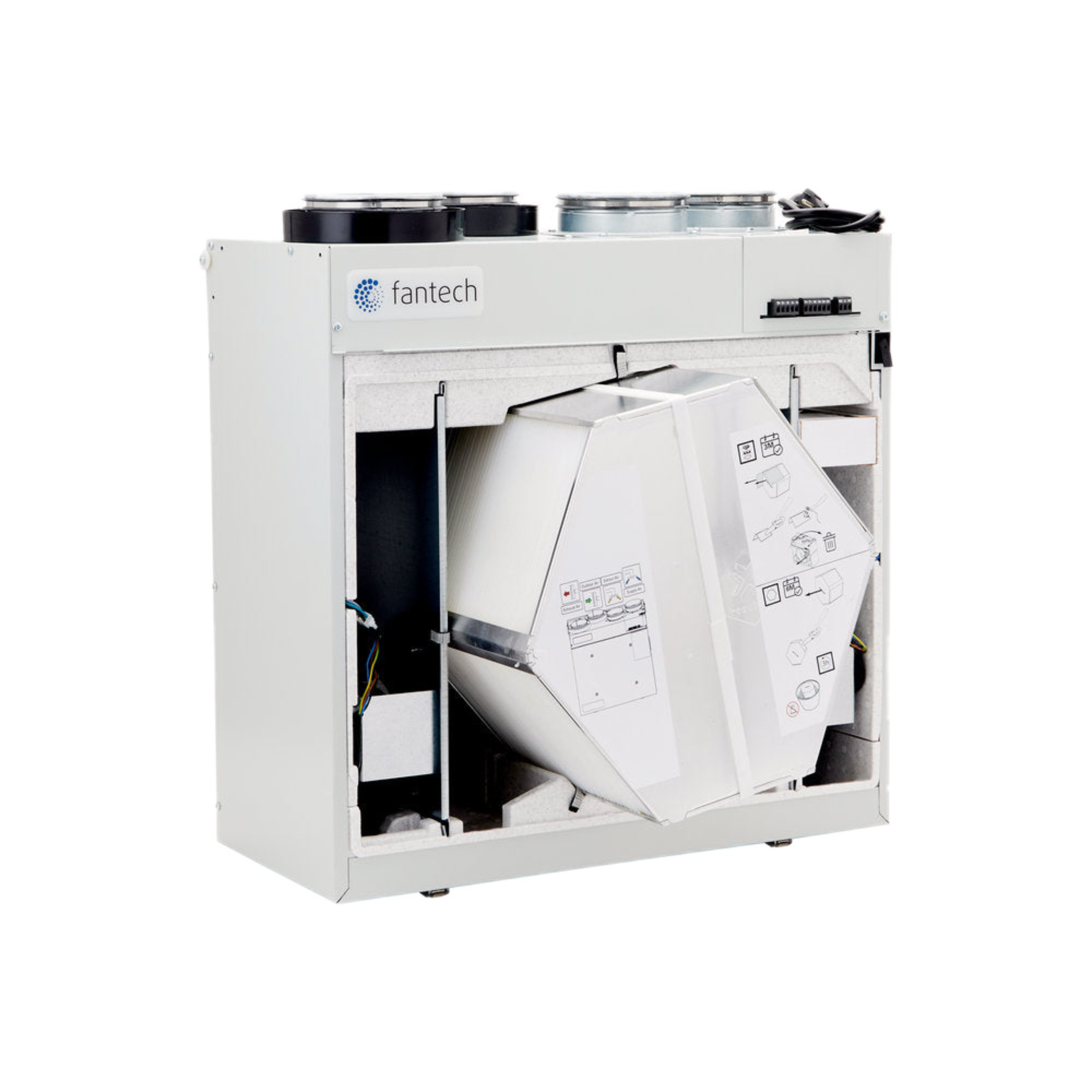 HERO 120H Fantech Residential Heat Recovery Ventilator (HRV) 120 CFM, 5" Top Duct Connection, 120 V