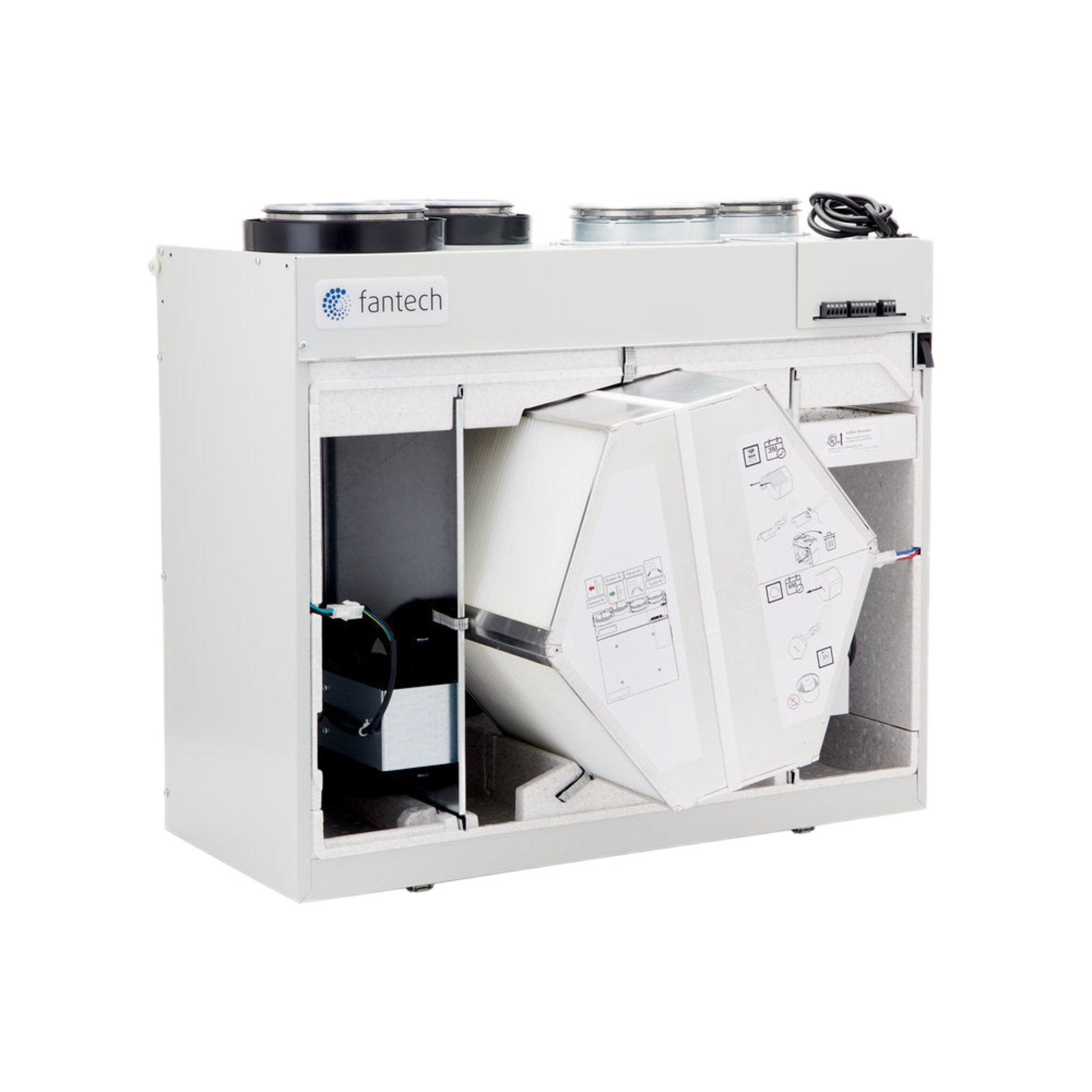 HERO 150H-EC Fantech Residential Heat Recovery Ventilator (HRV) 176 CFM, 6" Top Duct connection, Energy Star Qualified, EC Motors, 120V