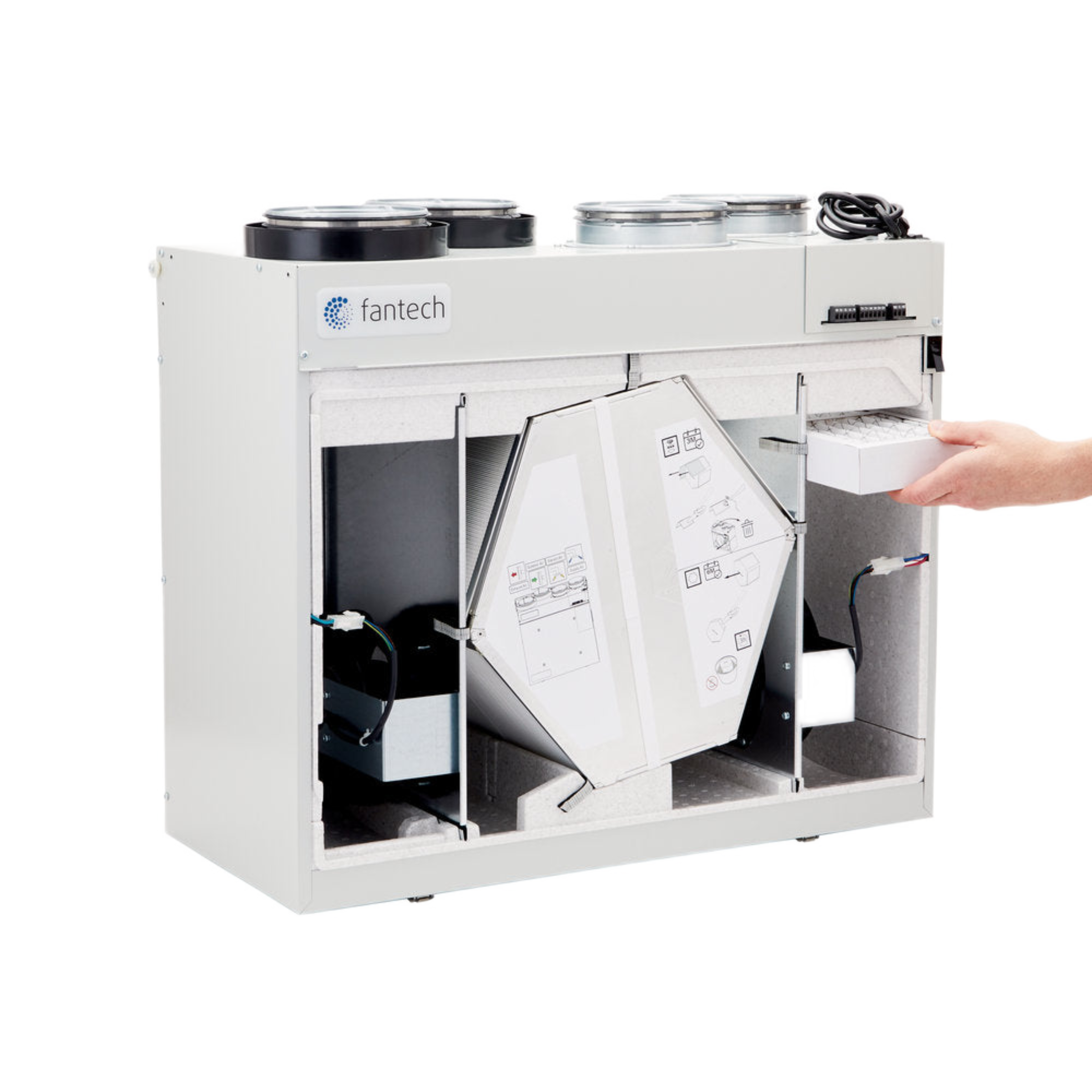 HERO 200H Fantech Residential Heat Recovery Ventilator (HRV) 218 CFM, 6" Top Duct Connection, Energy Star Qualified, 120 V
