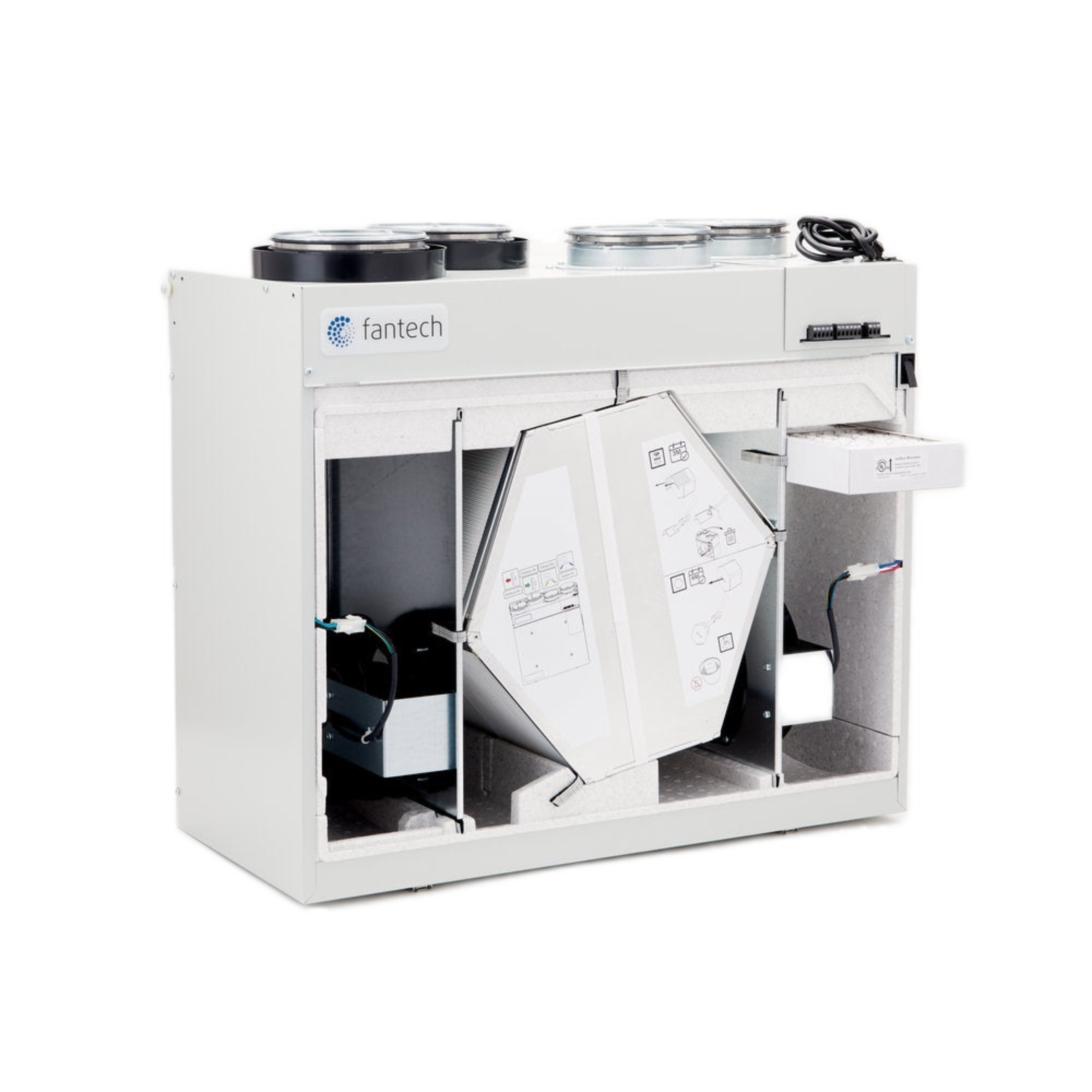 HERO 200H Fantech Residential Heat Recovery Ventilator (HRV) 218 CFM, 6" Top Duct Connection, Energy Star Qualified, 120 V