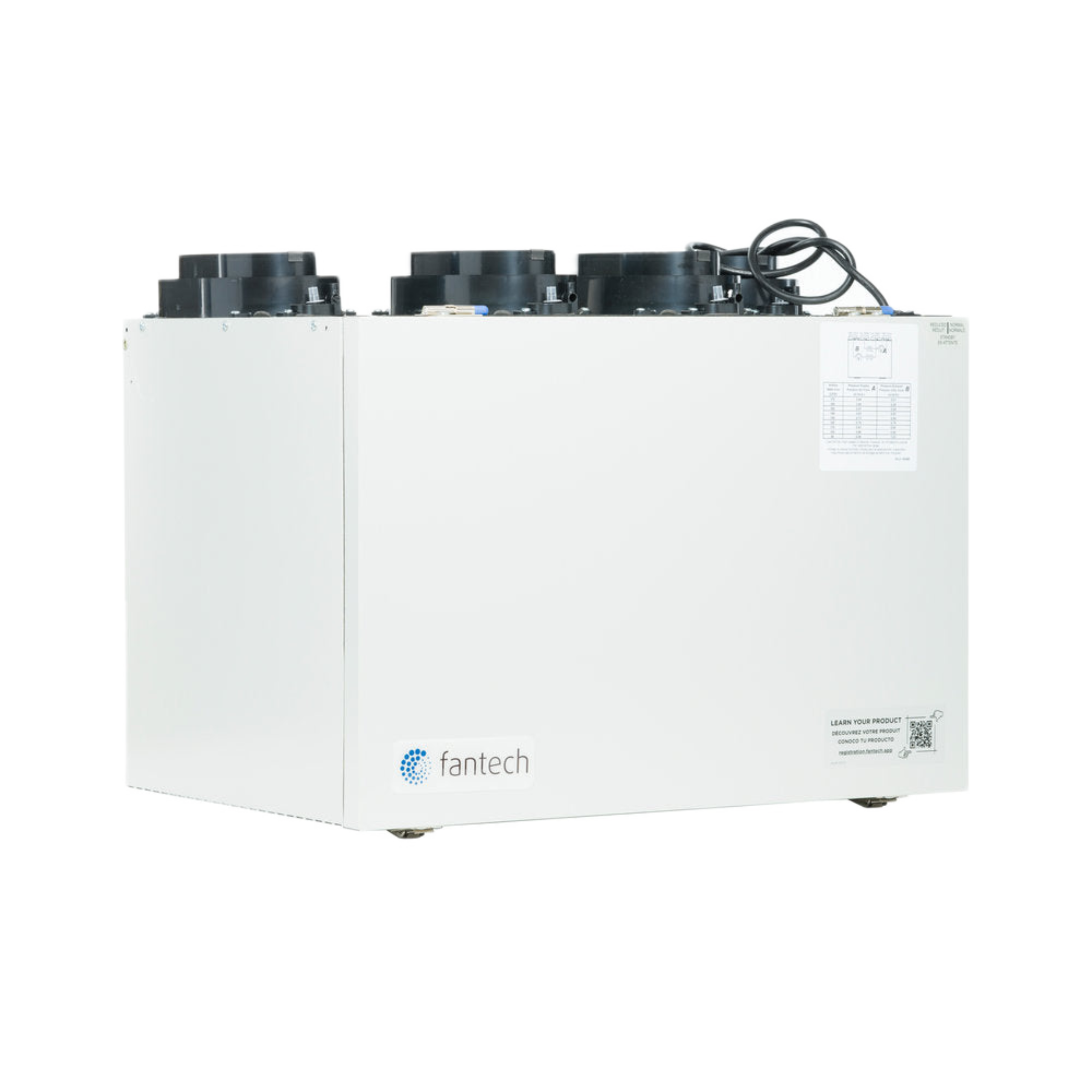 VHR 150R Fantech Residential Heat Recovery Ventilator (HR) 159 CFM, 120V, 6" Top Duct Connection