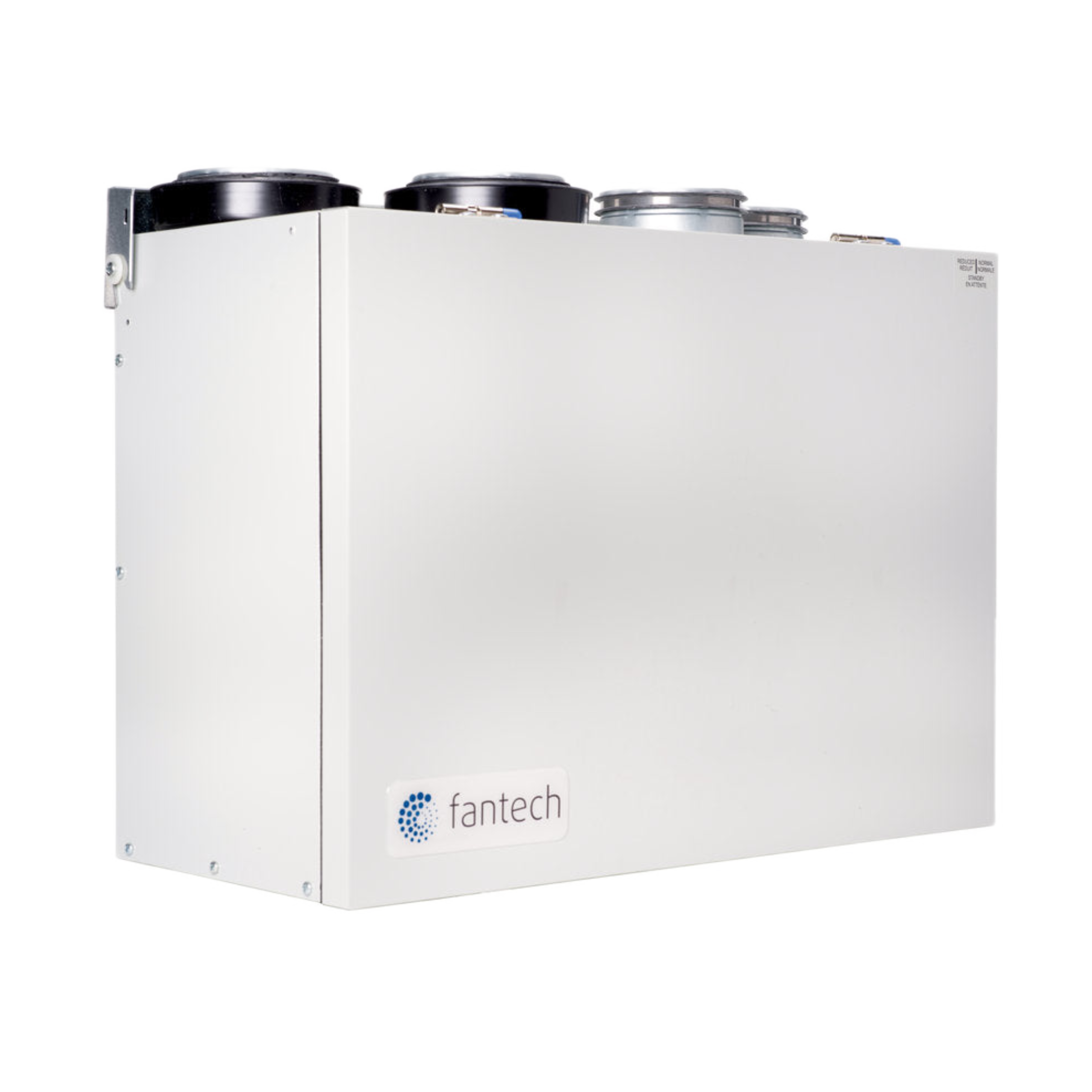 VHR70 Fantech Residential Heat Recovery Ventilator (HRV) 57 CFM, Top Duct Connection 4",  120 V, 60 HZ, Automatic Defrost Mechanisms