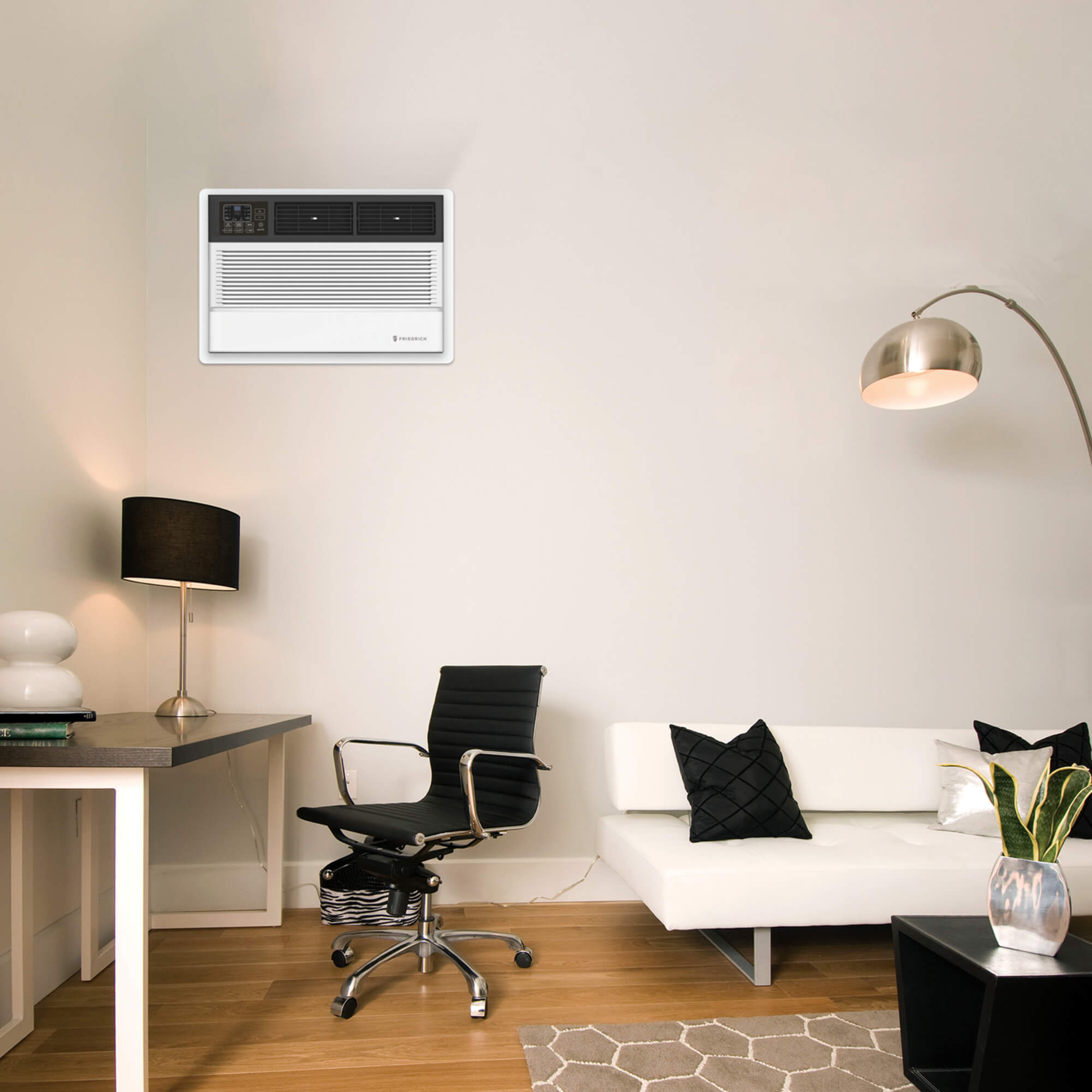 Friedrich Uni-Fit Series UET08A11A Model Smart Thru-The-Wall Cooling with Electric Heat Air Conditioner with 8000 Cooling BTU and 4200 Heating BTU, 9.7 EER, 265 CFM, 410A Refrigerant, 115V, Smart Control, Universal Fit, Wi-Fi