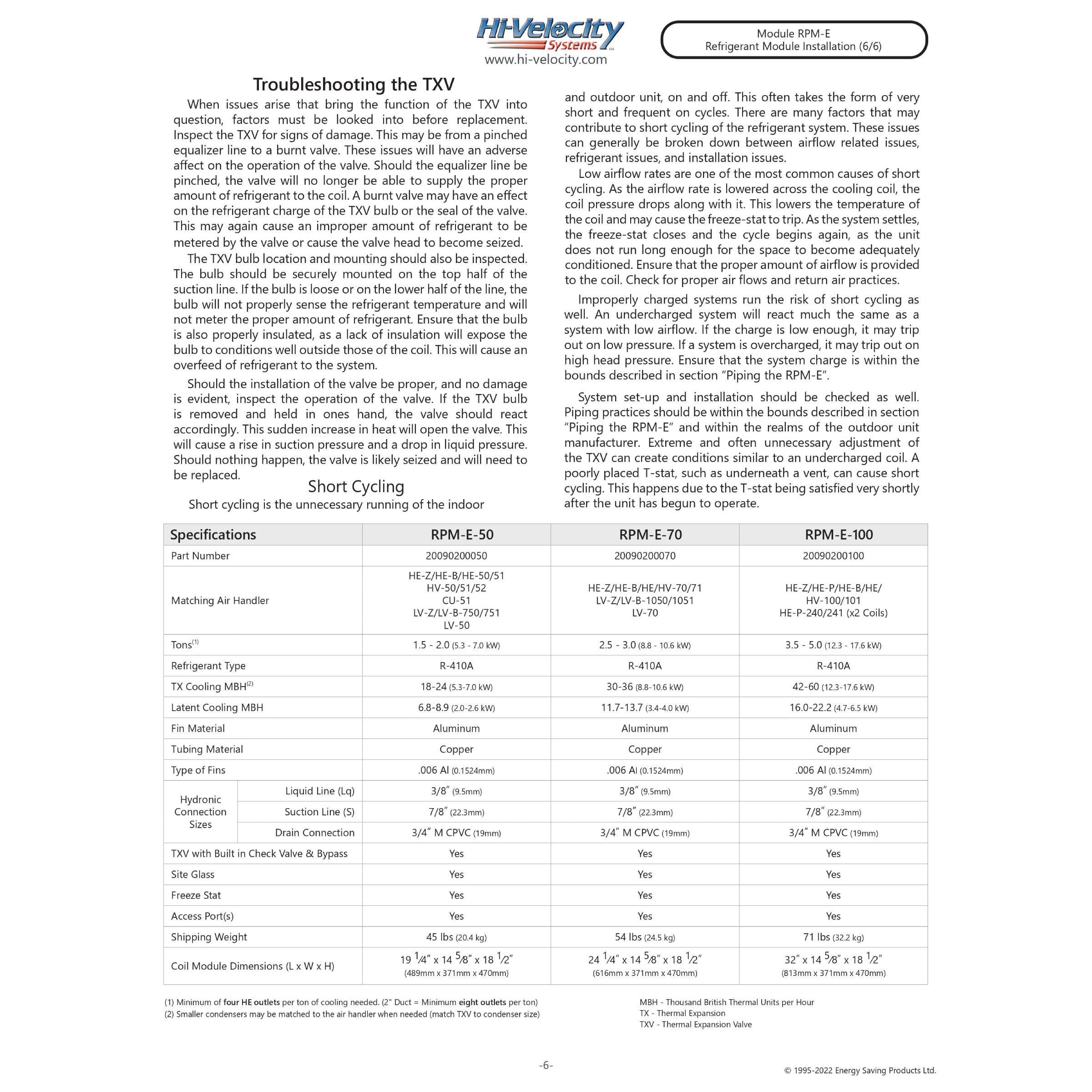 Hi-Velocity RPM-E Series Refrigerant Unique Pre-Piped Cooling Coil, 1.5 to 5 Tons, R-410A