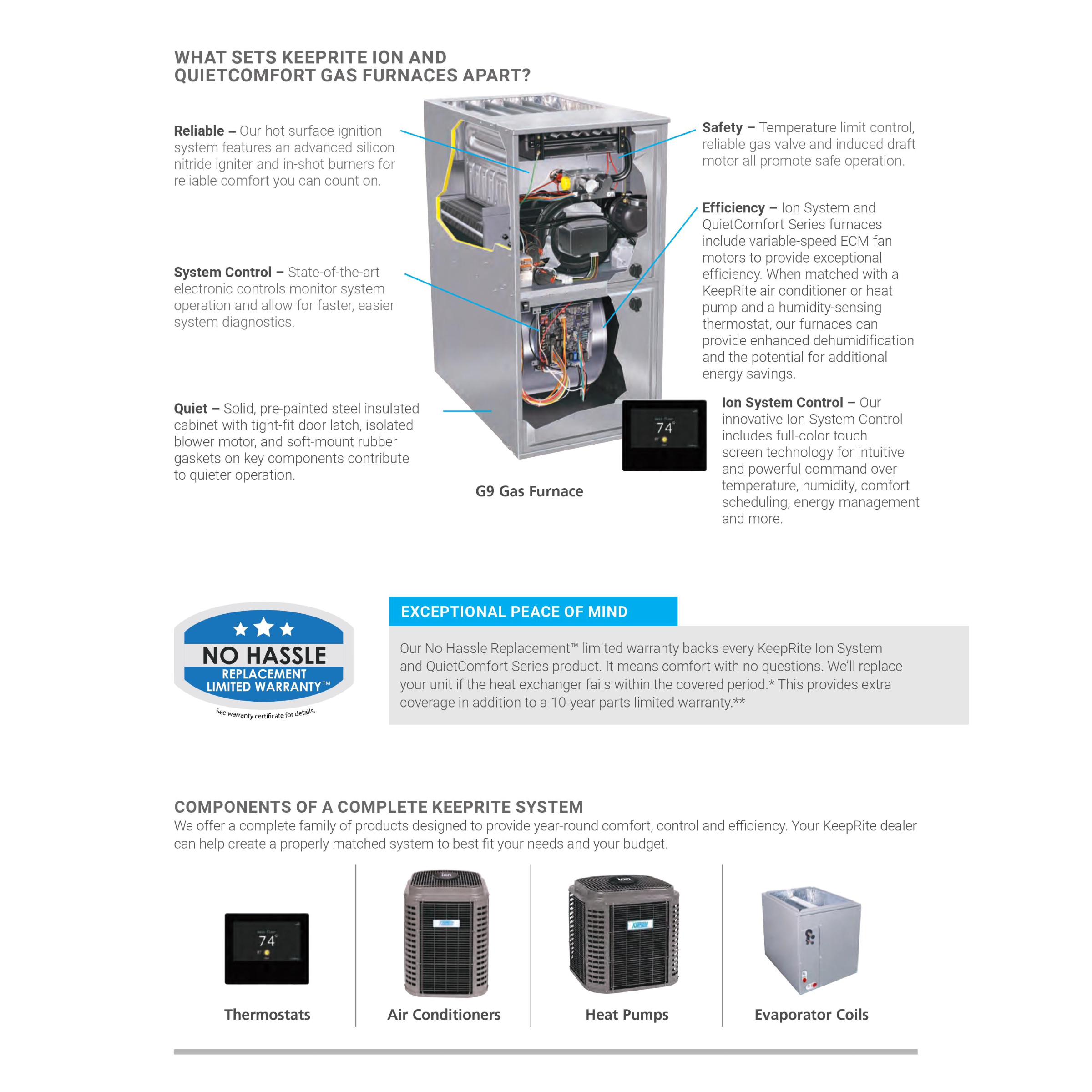 G97CMN KeepRite Ion™  High-efficiency Variable-Speed Modulating Gas Furnace, 98% AFUE- 60,000 to 120,000 BTUh, Energy Star Qualified, 115V-60Hz-1Ph, Wi-Fi®