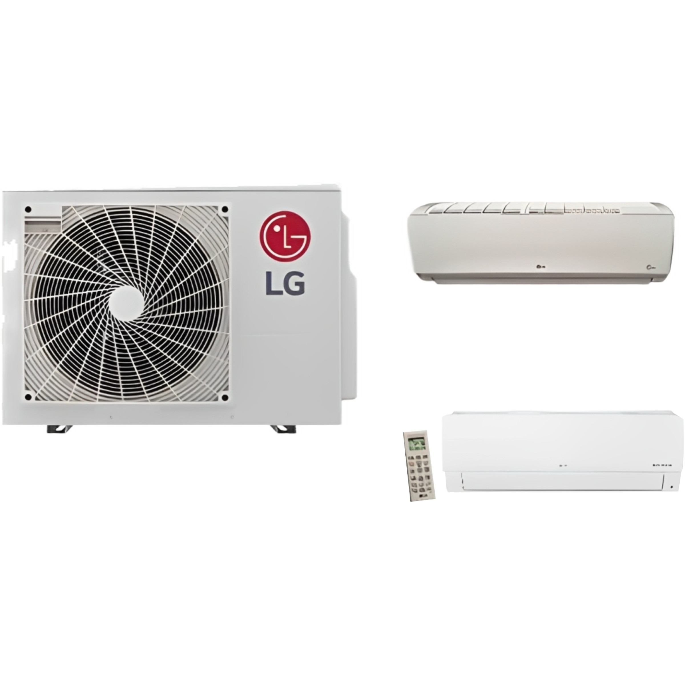 LG Multi F Art Cool Mirror Series 18,000 BTU, Multi-Zone Mini-Split AC/Heat Pump 2 Zone Outdoor Unit (LMU180HV) with 7,000 BTU (LMN079HVT) and 9,000 BTU (LSN090HSV5) Indoor Air Handler Units, R-410A, 20.6 SEER