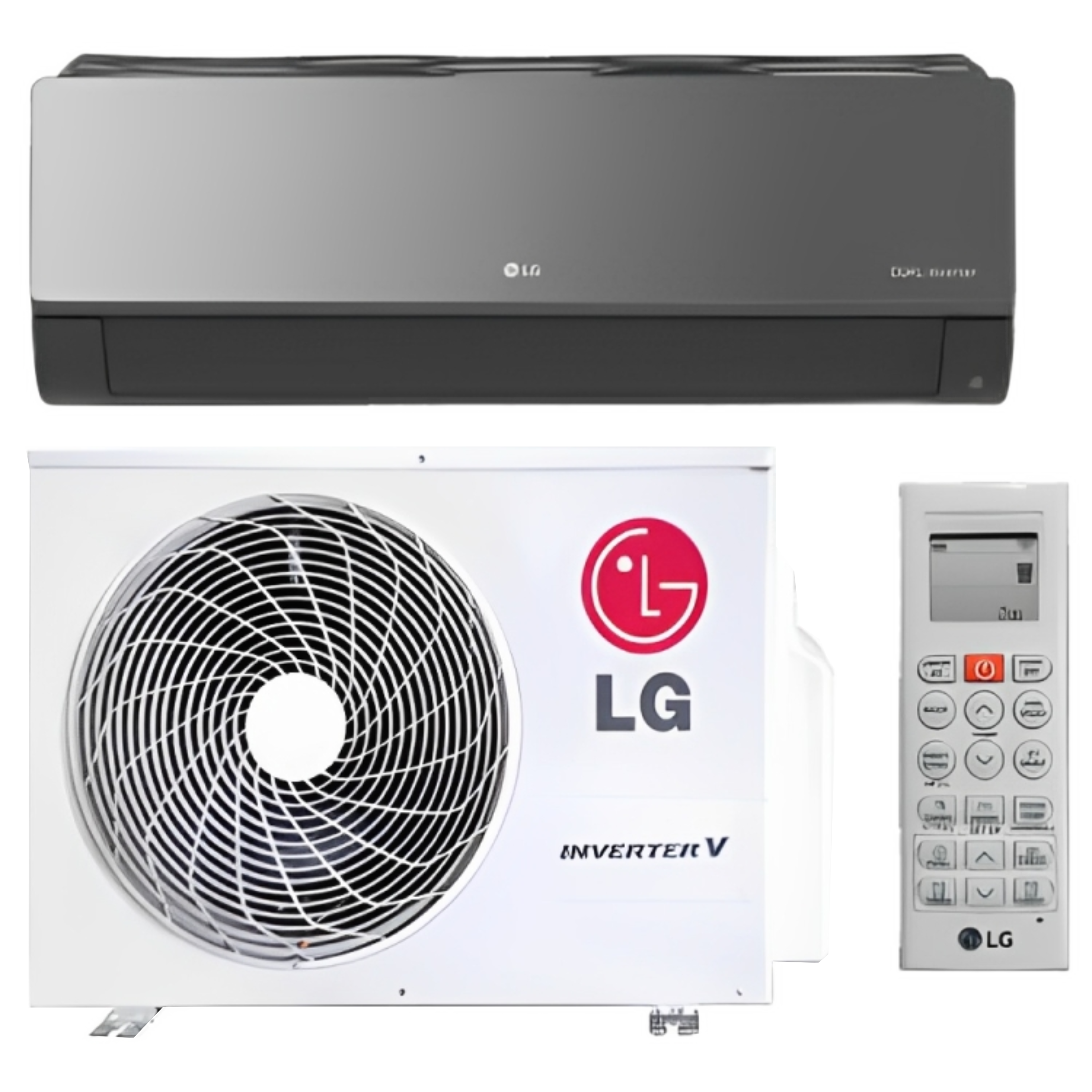 LG HSV5 Series 9,000-18,000 BTU 0.75-1.5 Tons Single Zone Artcool Mirror Wall Mounted Cooling and Heating Air Conditioning System Outdoor Unit & Indoor/Wall Air Handler Unit, Up to 23.5 SEER