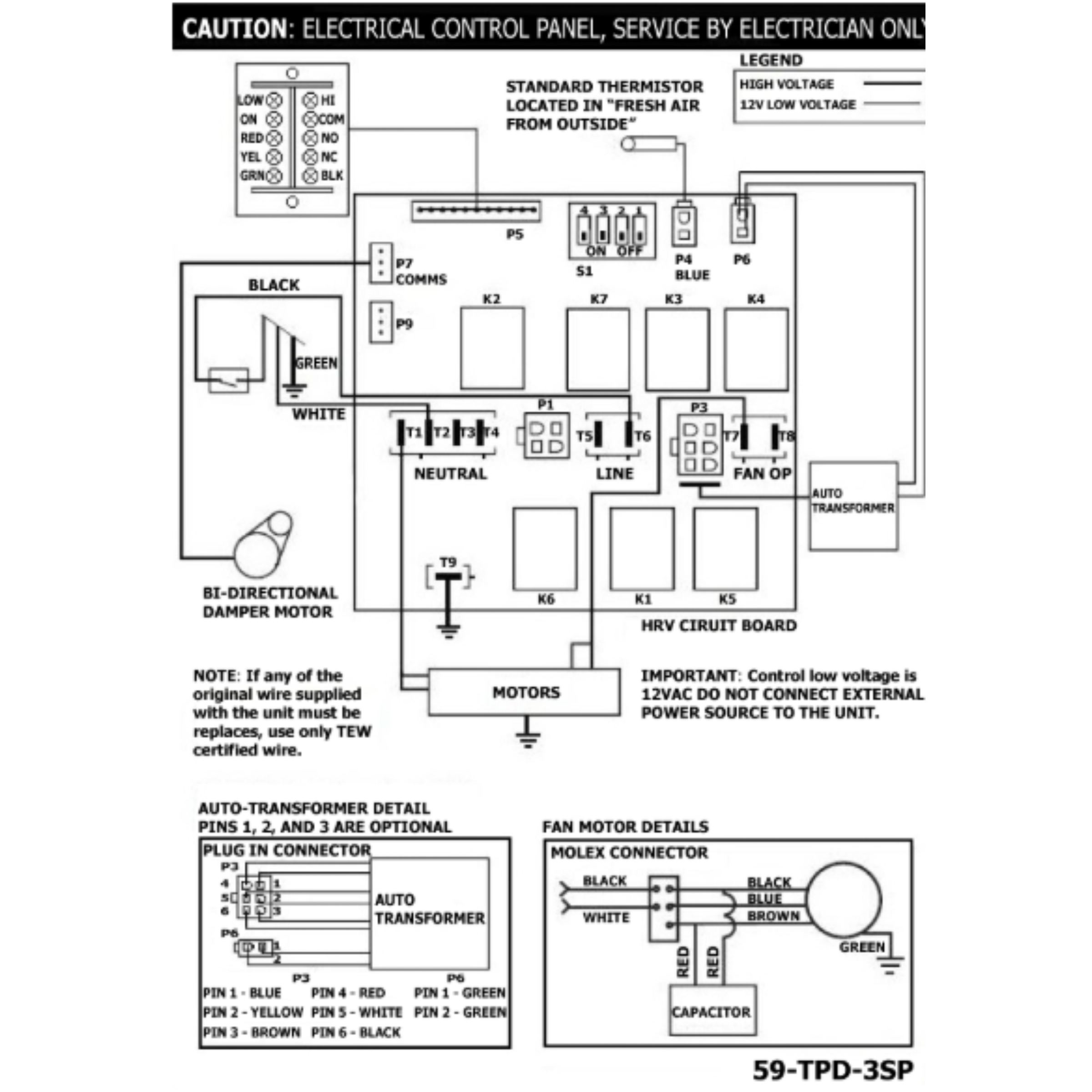 RNC5-TPD Lifebreath Residential Heat Recovery Ventilator (HRV), 136 CFM, 120 V, Frequency 60 Hz
