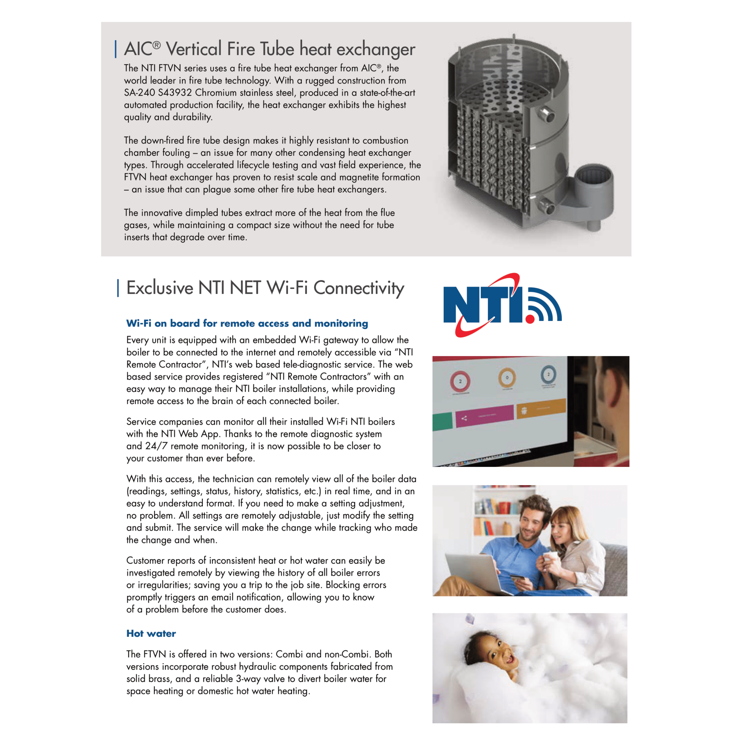 NTI-FTVN150C, FTVN Series Gas-Fired Condensing Boiler, 15000- 150000 BTU