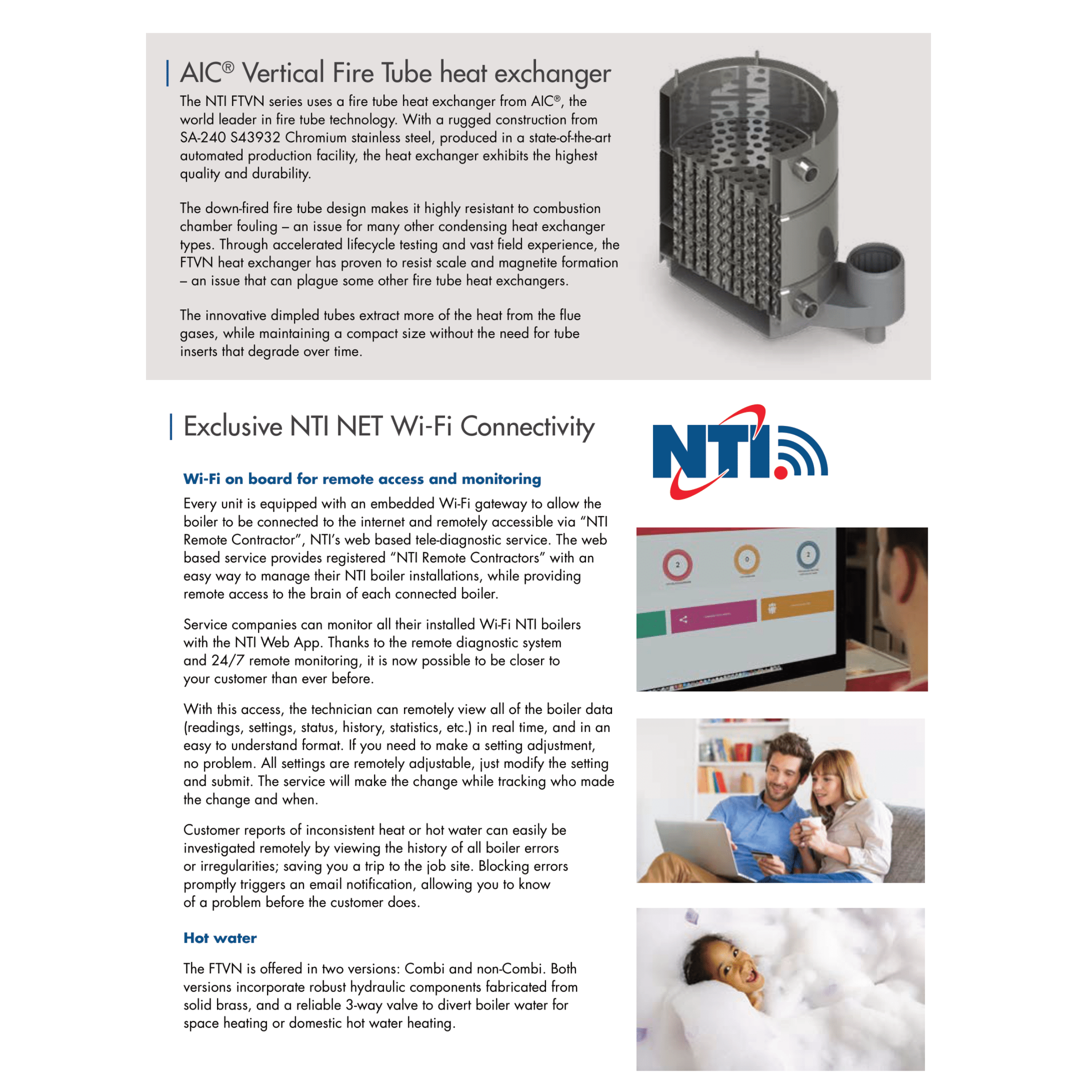 NTI-FTVN085, FTVN Series Gas-Fired Condensing Boiler, 8500- 85000 BTU