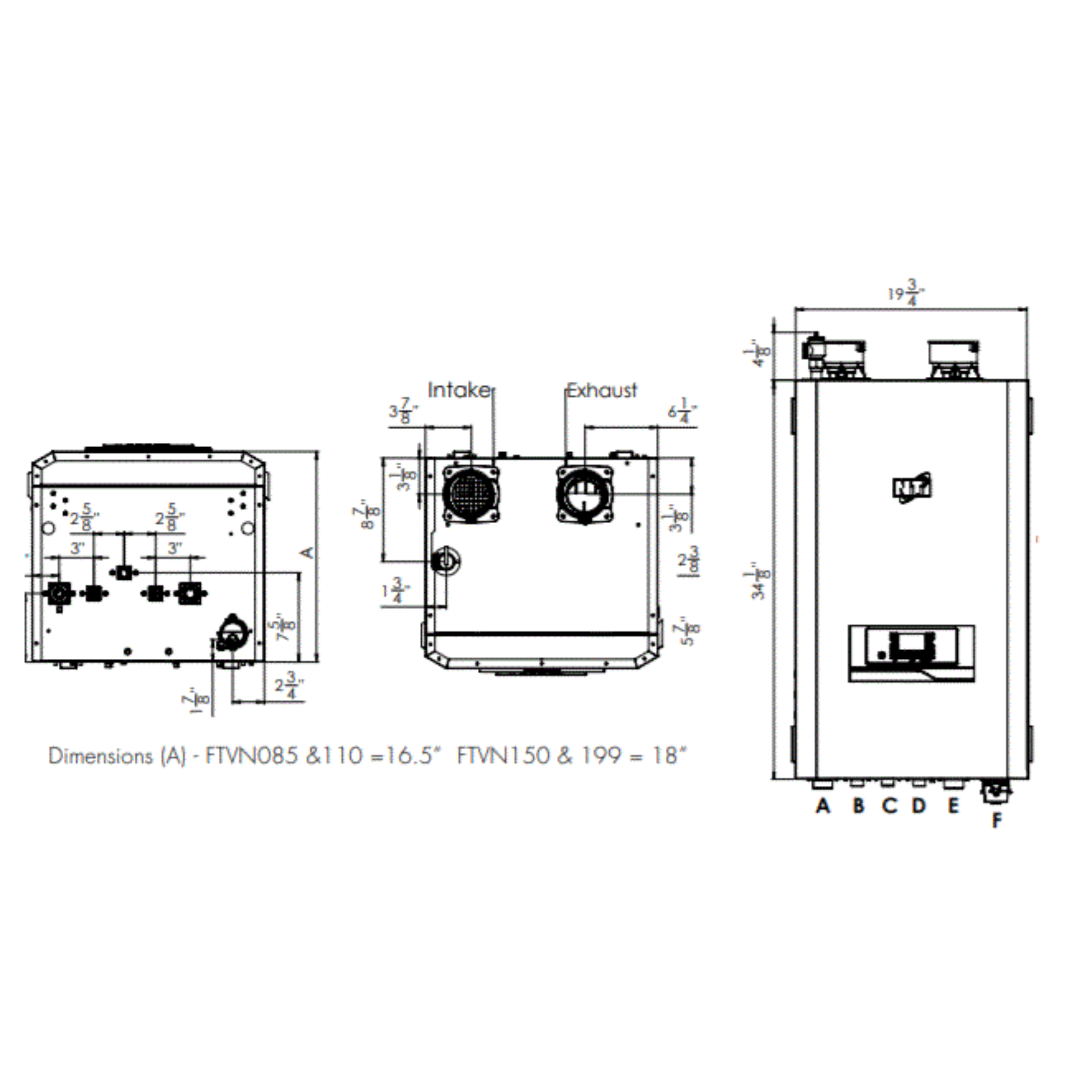 NTI-FTVN150C, FTVN Series Gas-Fired Condensing Boiler, 15000- 150000 BTU
