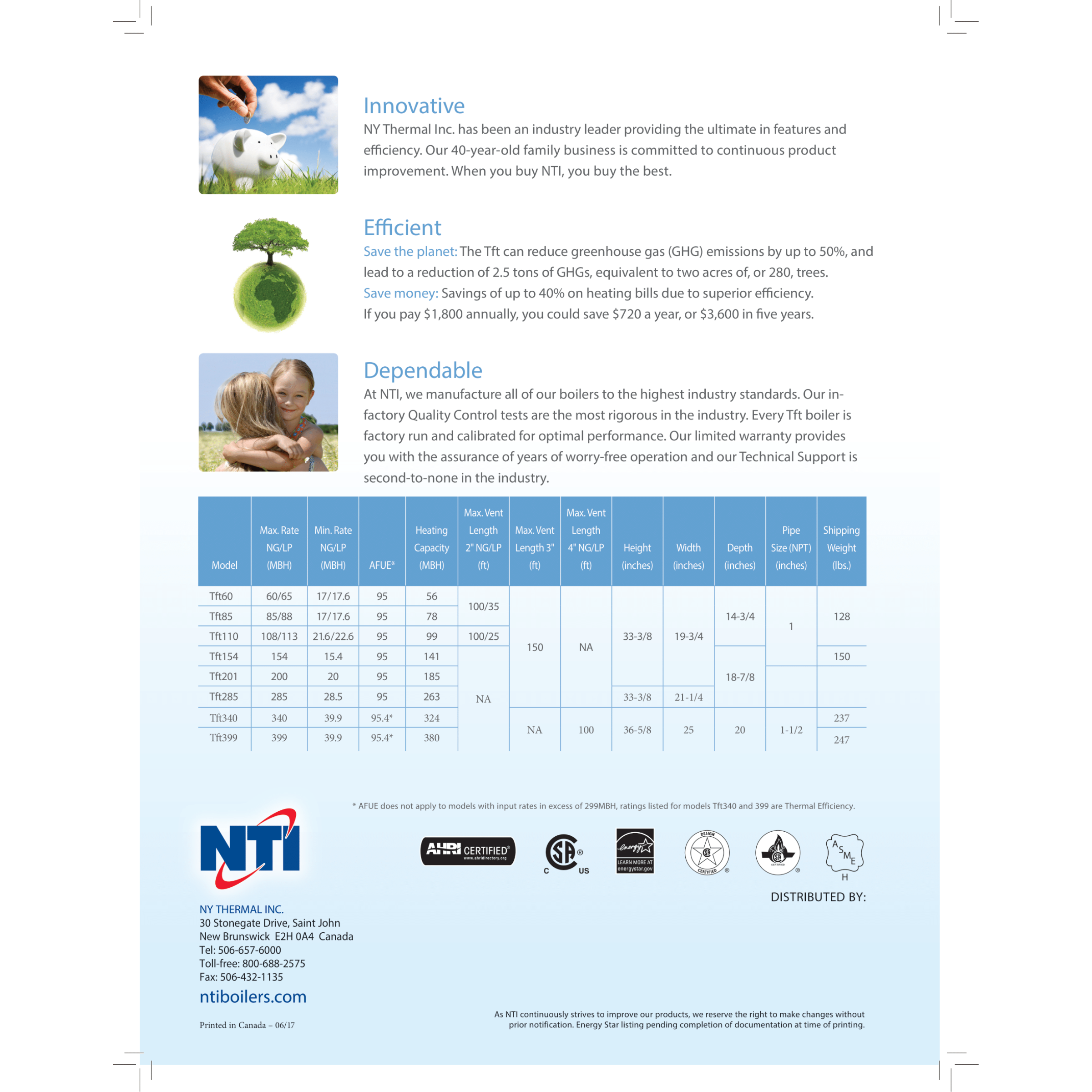 NTI-TFT110, TFT Series Condensing Boiler, 110000 BTU/h