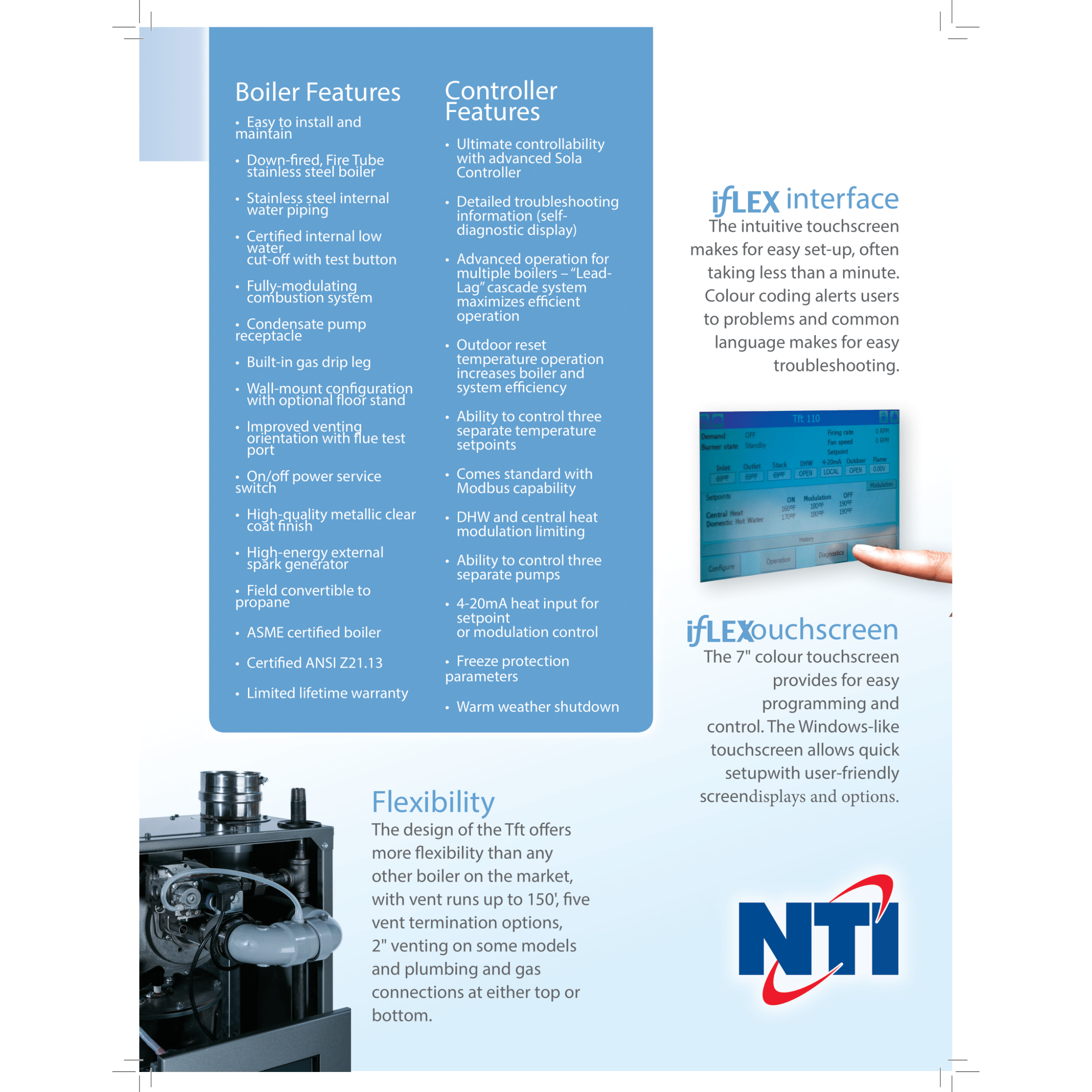 NTI-TFT110, TFT Series Condensing Boiler, 110000 BTU/h