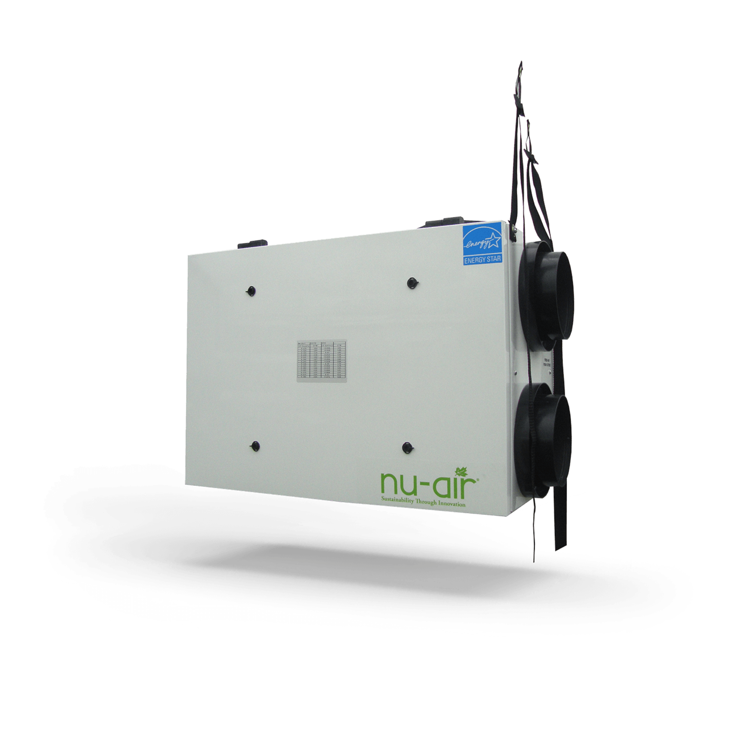 ES150 Nu-Air ES Series Residential Heat Recovery Ventilator 124 CFM @ 0.2, 6" Side Duct Connection, 115-120/1/60, Energy Star Qualified