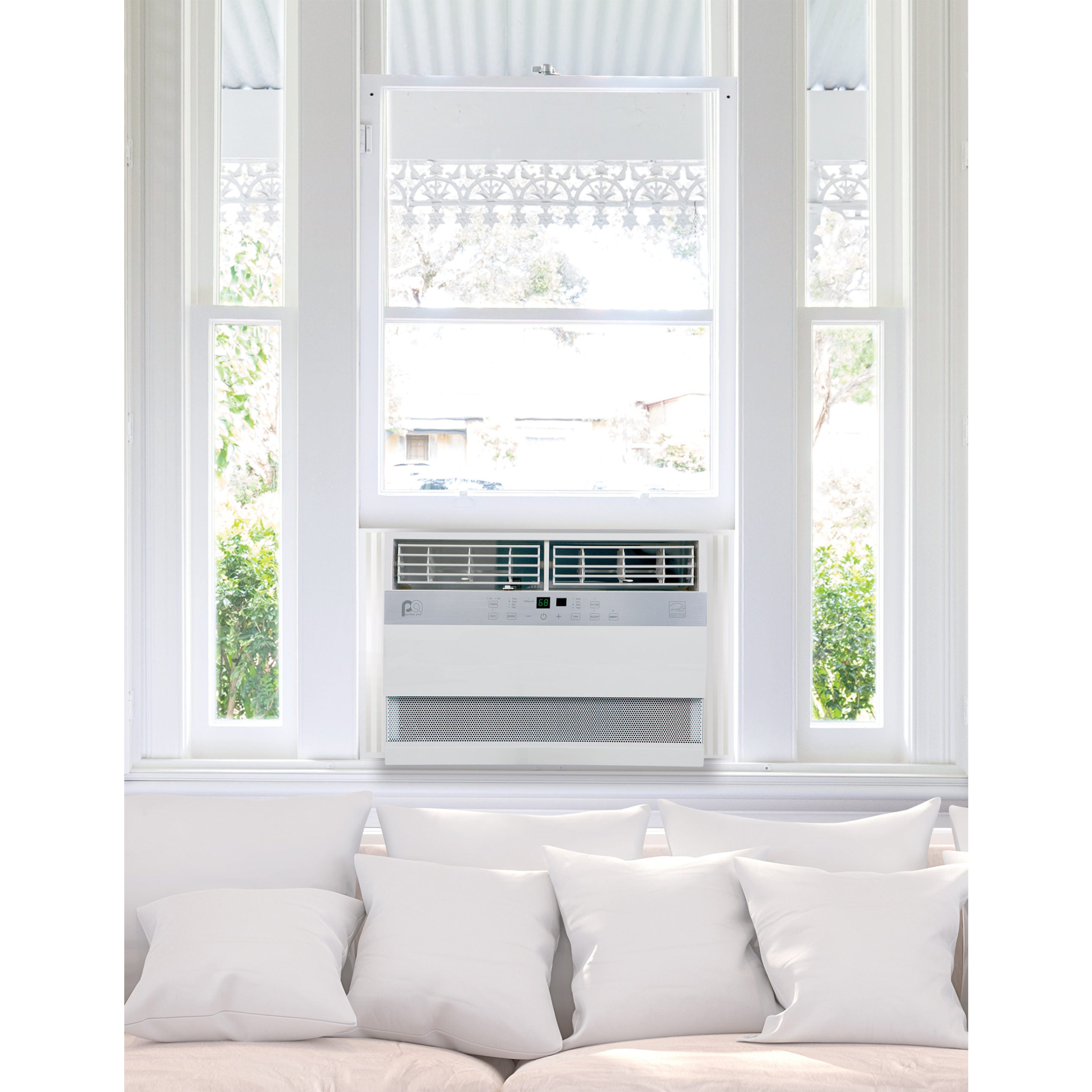 6PAC12000 Perfect Aire 12,000 BTU Flat Panel Window Room Air Conditioner, Sq. ft: 450-550 Coverage, With Remote Control