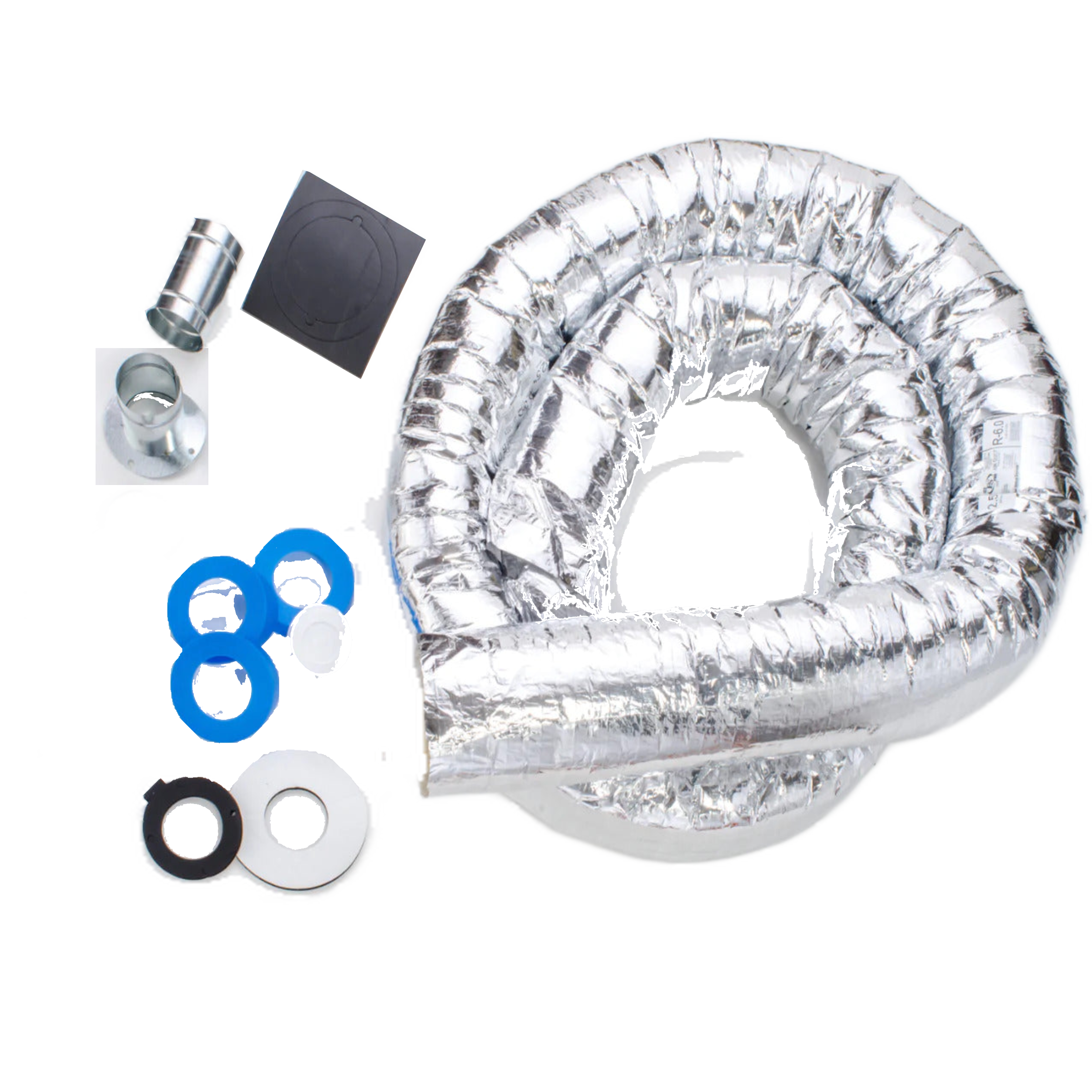 UPC-280M-1 Unico Outlet Kit for 2.5" System, 12' Length Sound Attenuator Flex Duct x Round Metal Duct, R3.3