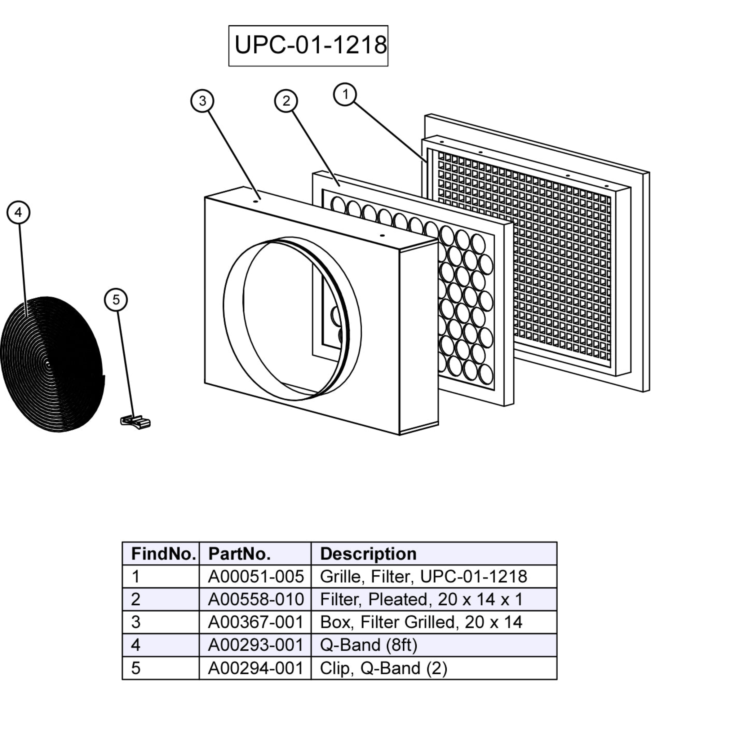 UPC-01-1218 Unico Duct System Return Air Box with Filter and Grille for 1218, Filter Size 14" x 20"