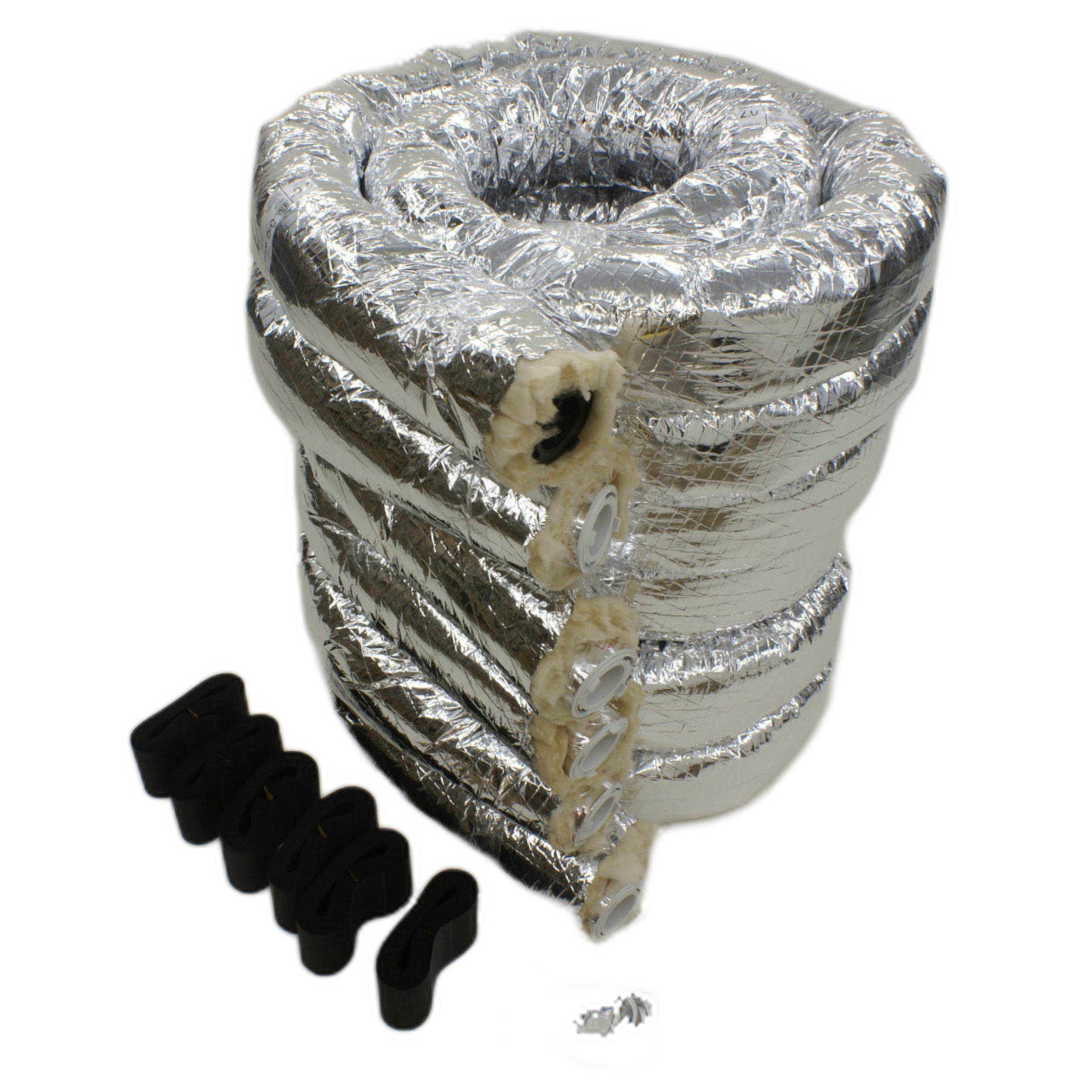 UPC-26TCR6-6 Unico Aluminum Sound Attenuator Tubing with Twist-Fit Connectors, Duct Size 2", 12' Length, R6.0, Double Vapor Barrier, 6 in a Box (Total 72 Feet)