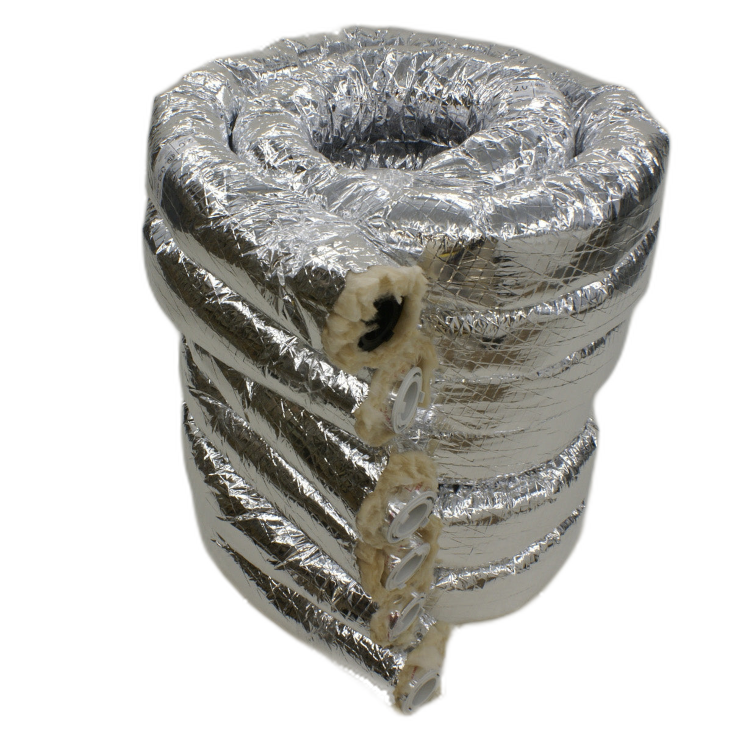 UPC-26TCR6-6 Unico Aluminum Sound Attenuator Tubing with Twist-Fit Connectors, Duct Size 2", 12' Length, R6.0, Double Vapor Barrier, 6 in a Box (Total 72 Feet)