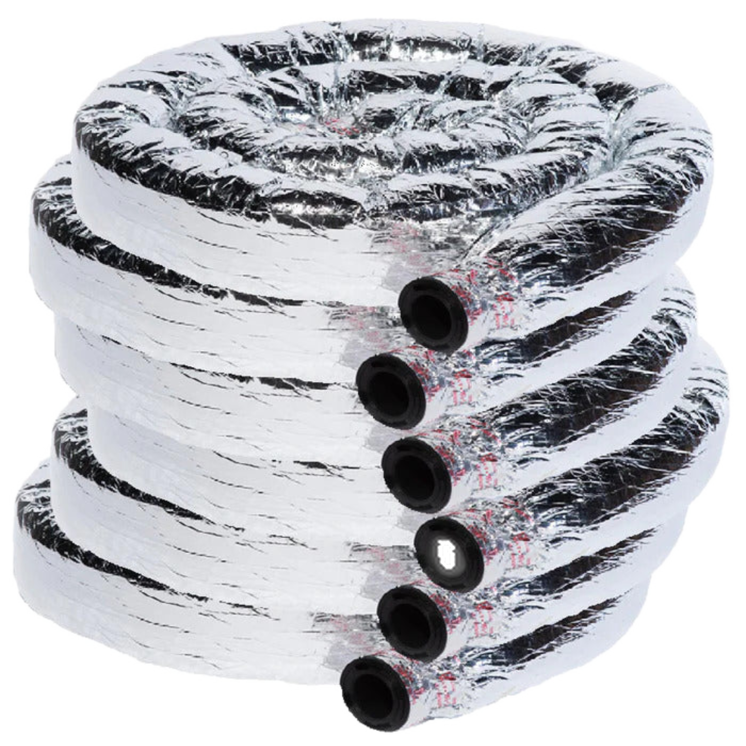 UPC-26TCR6-6 Unico Aluminum Sound Attenuator Tubing with Twist-Fit Connectors, Duct Size 2", 12' Length, R6.0, Double Vapor Barrier, 6 in a Box (Total 72 Feet)