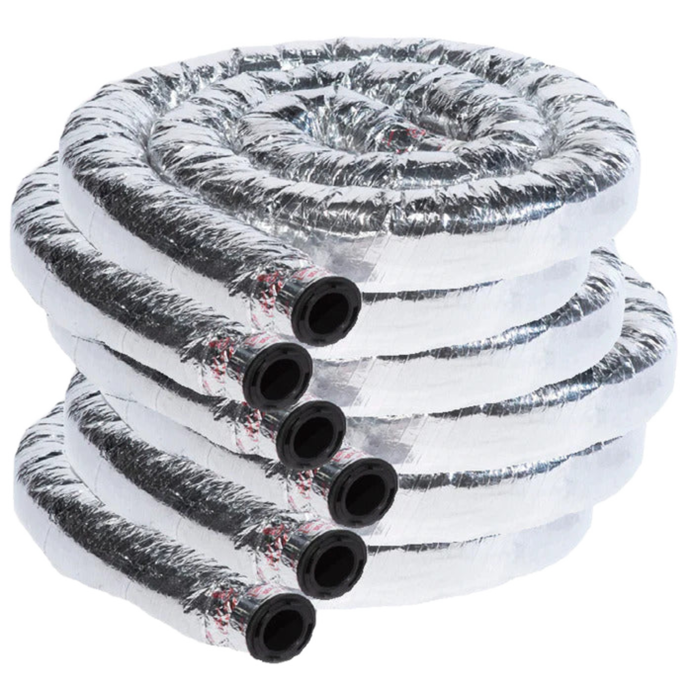 UPC-26TDR4-6 Unico Aluminum Sound Attenuator Tubing with  Twist-Fit Connectors, Duct Size 2", 12' Length, R4.2, Double Vapor Barrier, 6 in a Box (Total 72 Feet)