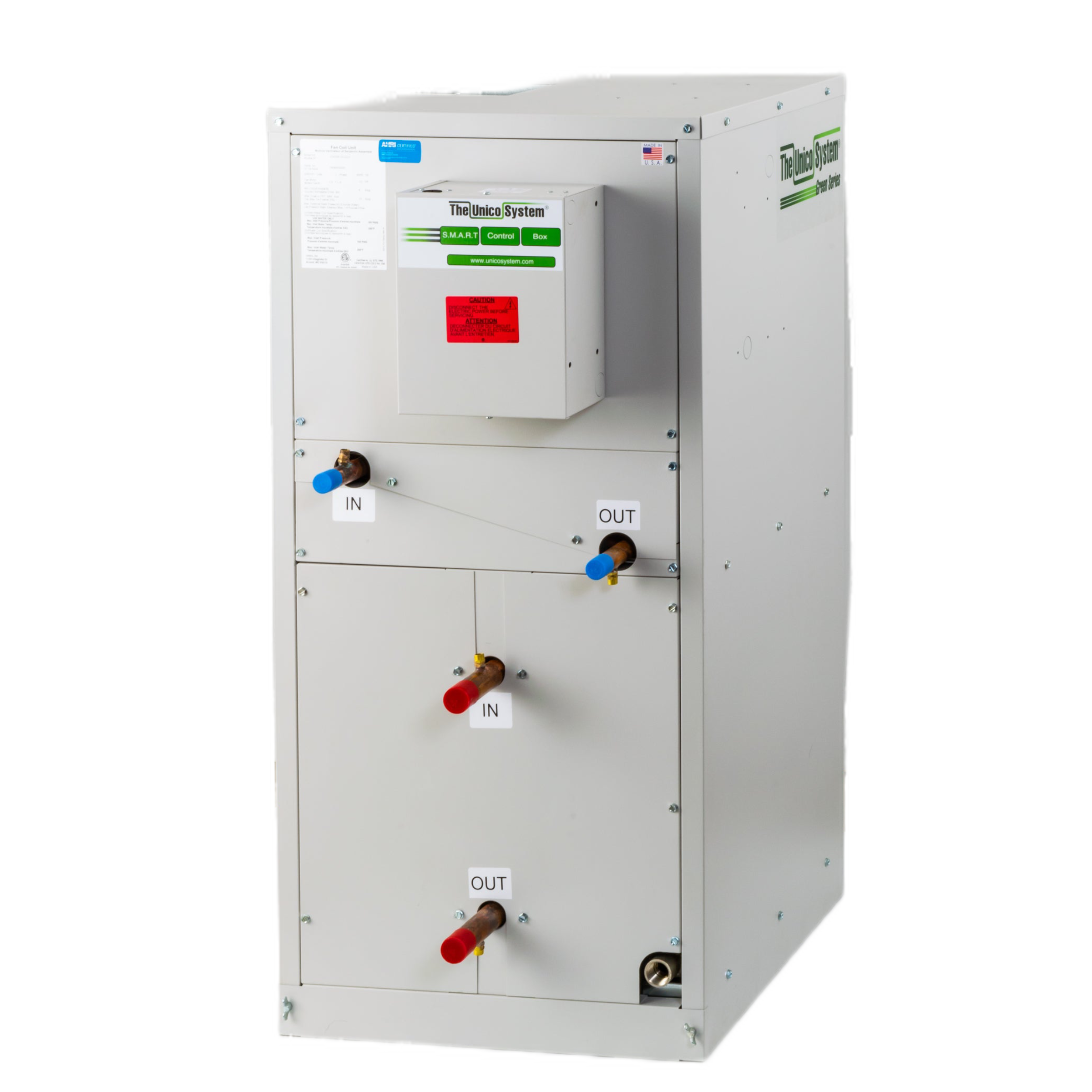 V3642B-1EC2CH Unico V-Series 3642 Model Vertical Air Handler Unit 3- 3.5 Ton, 42,000 Btu/h, 208/230 Variable Speed, Chilled Water Coil 4-Row, with Hot Water Coil