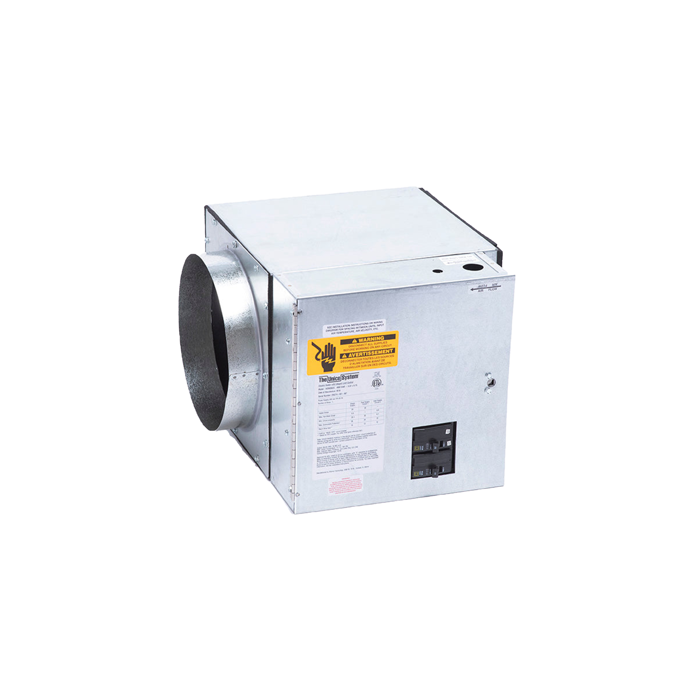 WON0502-C Unico Electric Furnace C Revision, 5kW, 1Ph/230V, Capacity 17,060 BTU/h, Matches all Models