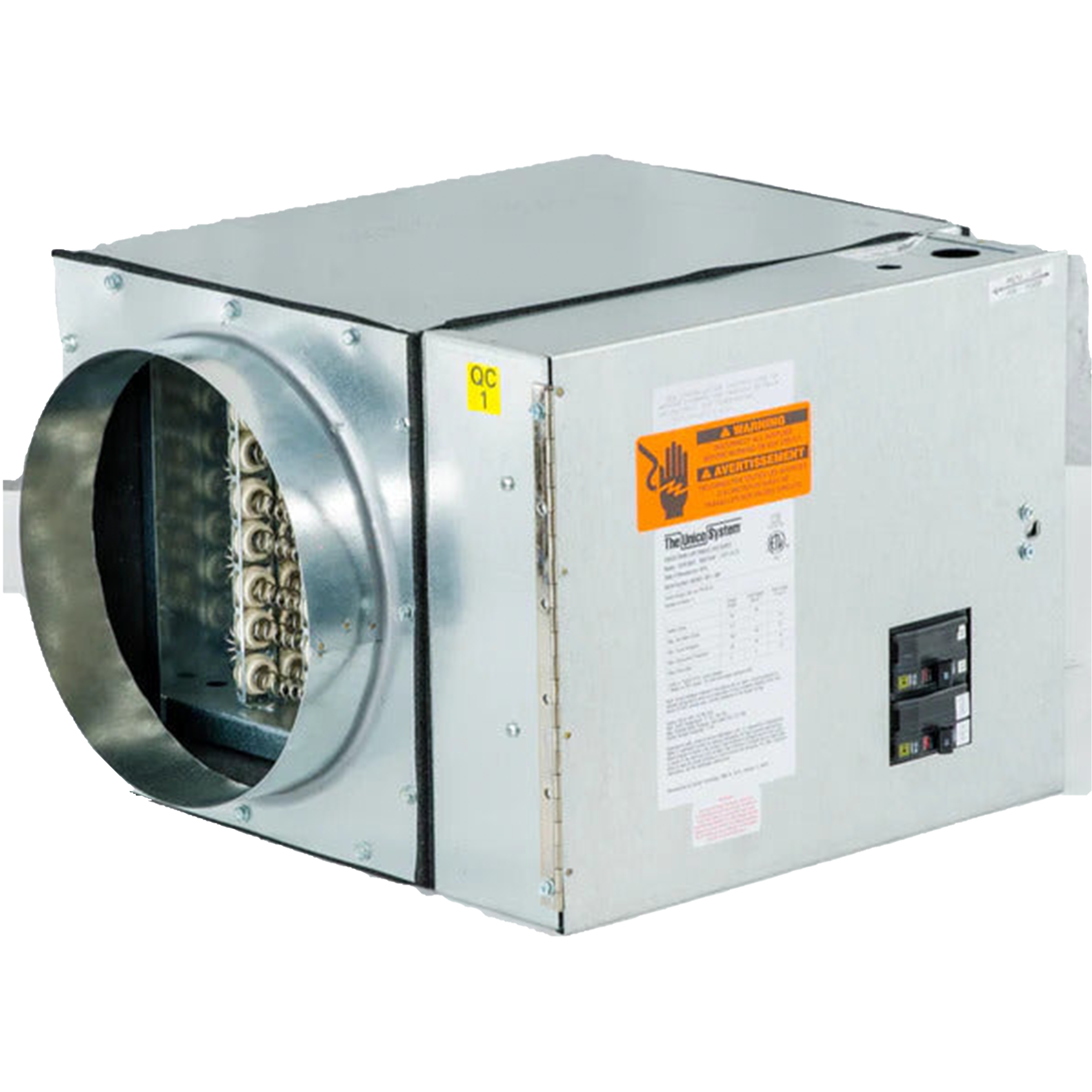 WON1002-C Unico Electric Furnace C Revision, 10kW, 1Ph/230V, Capacity 34,120 BTU/h, Matches 2430, 3642, 4860 Models