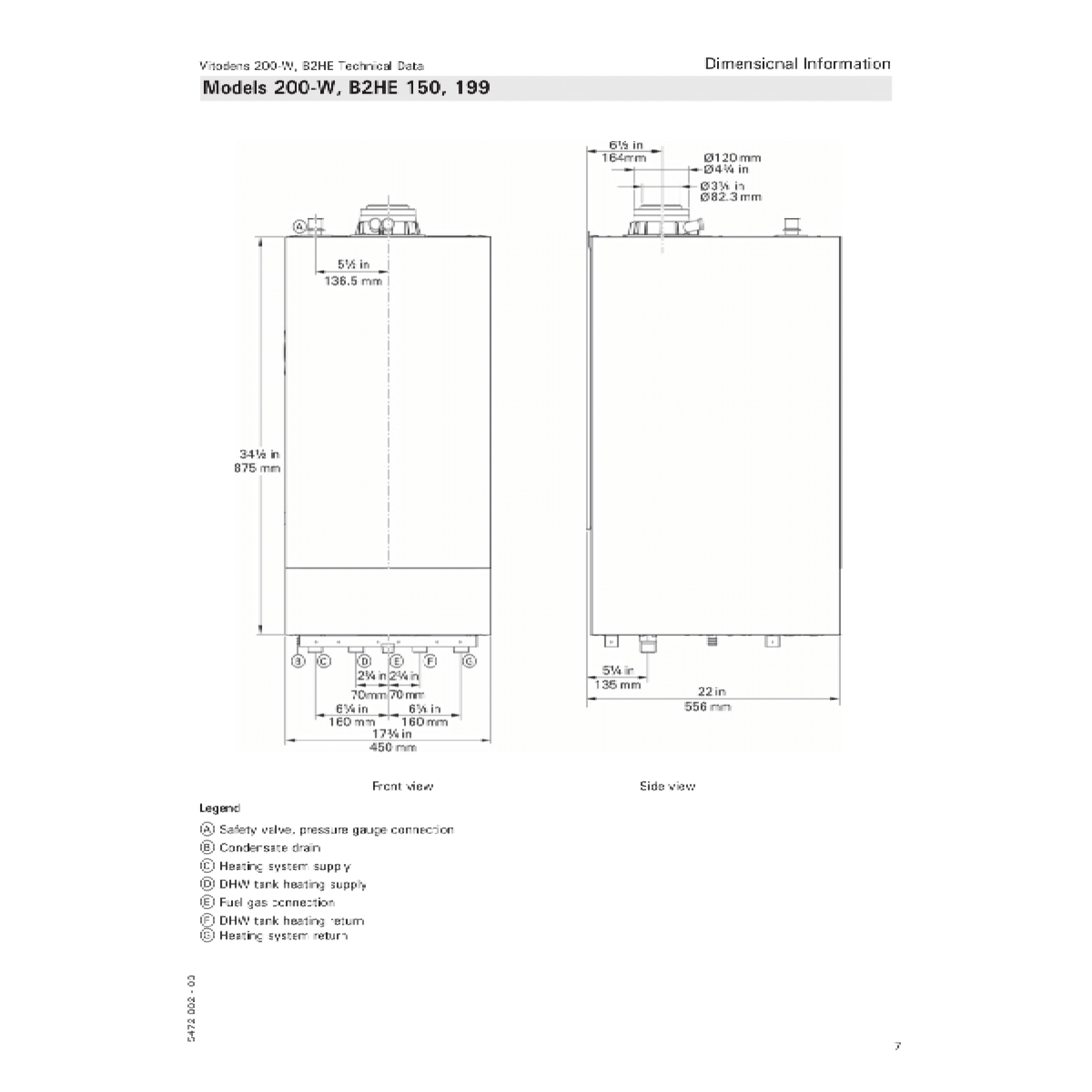Viessmann B2HE199, VITODENS 200-W Series Condensing Boiler 187 MBH