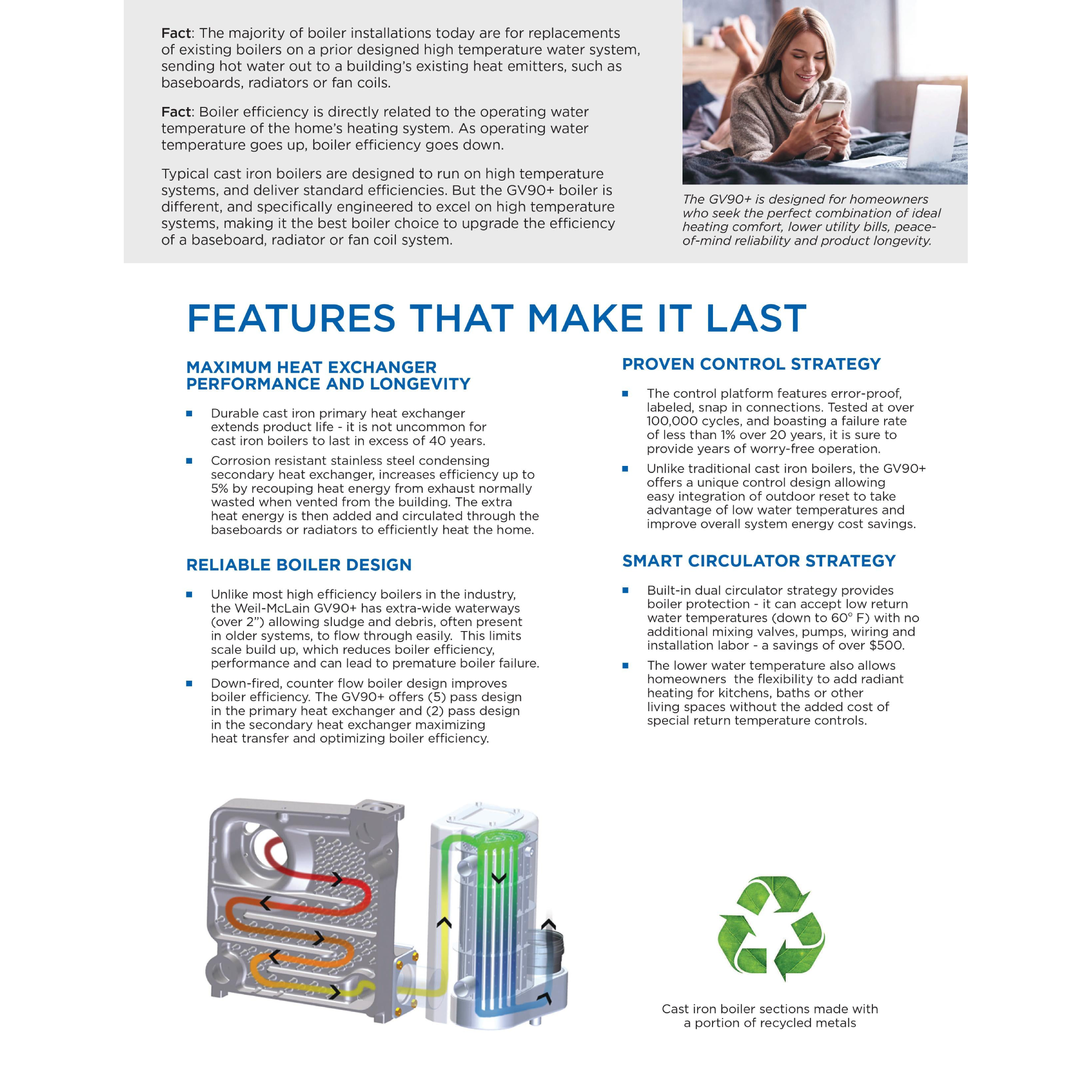 Weil-Mclain 382-200-610 GV90 70 Input MBtu 91.9% AFUE