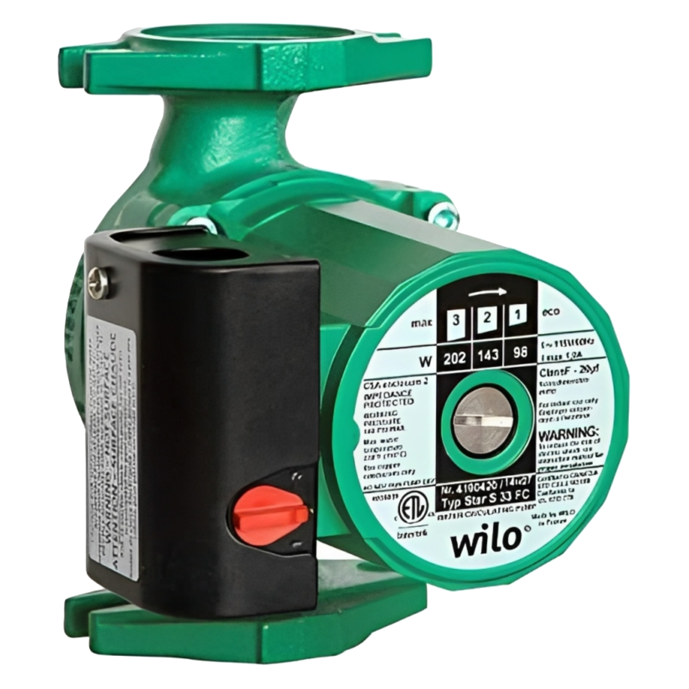 Star S 33 FC Wilo Star S Series Cast Iron 3-Speed Residential Circulator Pump, 1/6 HP, 115V/60Hz/1Ph, Max Flow 33 USGPM, 140 Psi