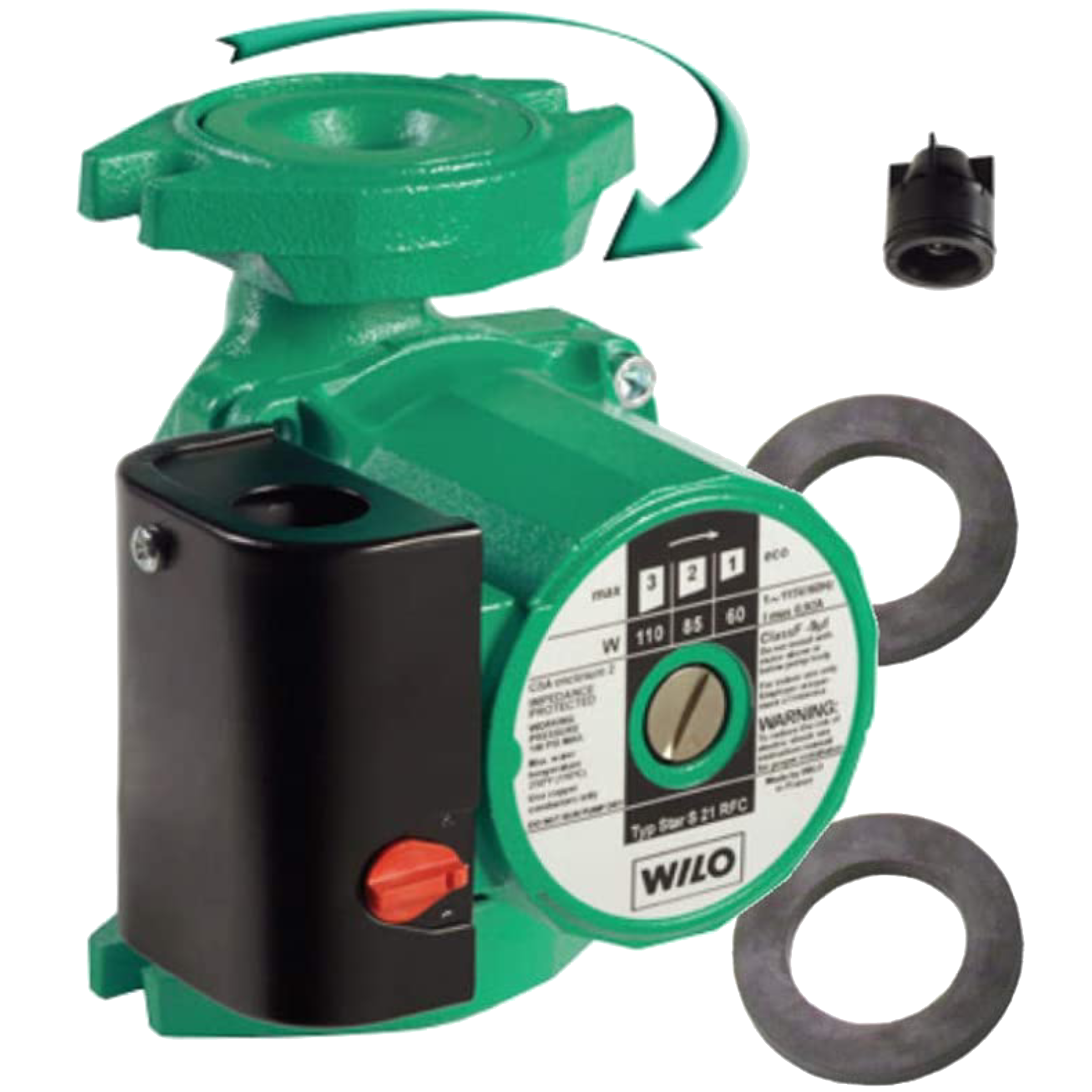 Star S 21 RFC Wilo Star S Star S Series Cast Iron 3-Speed Residential Circulating Pump, Max Flow 19 USGPM, 140 Psi, 115V/60HZ, 1/25 HP