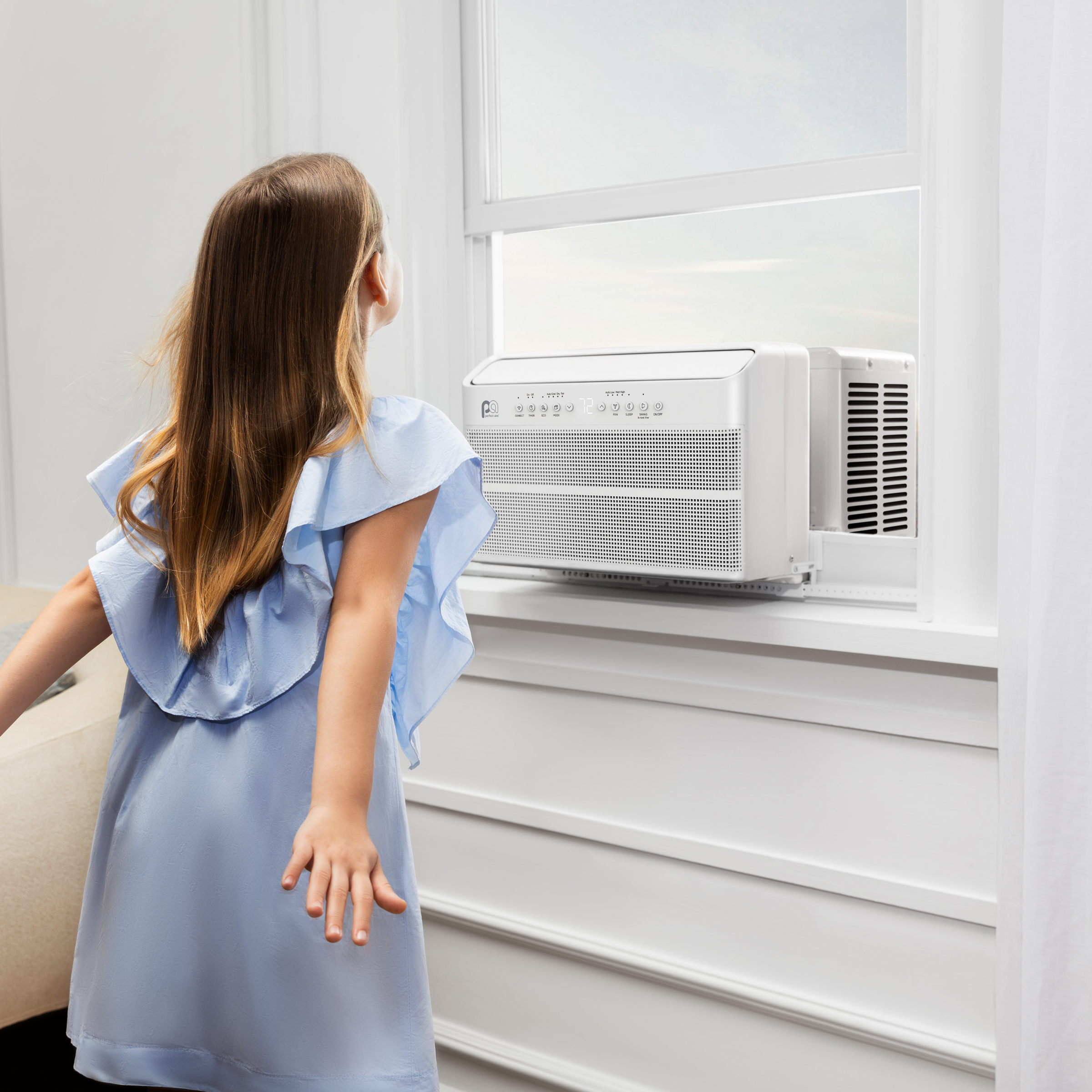 1PACU8000 Perfect Aire 8,000 BTU Energy Star U-Shaped Inverter Window Room Air Conditioner, Sq. ft: 350 Coverage with Wireless Smart Controls & Remote Control, R32 Refrigerant, 115V