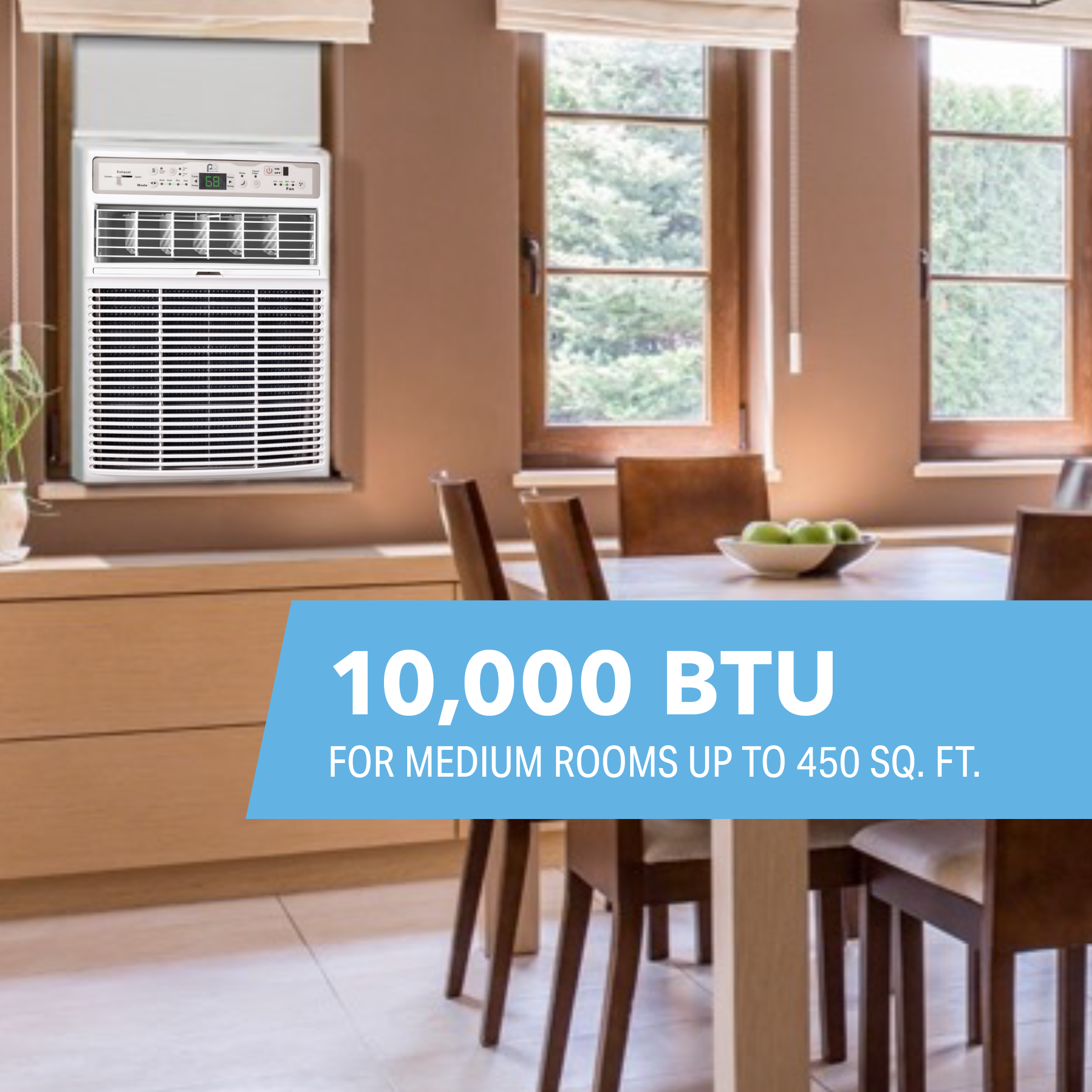 3PASC10000 Perfect Aire 10,000 BTU Casement Slider Window Air Conditioner, Sq. ft: 400-450 Coverage, With Remote Control