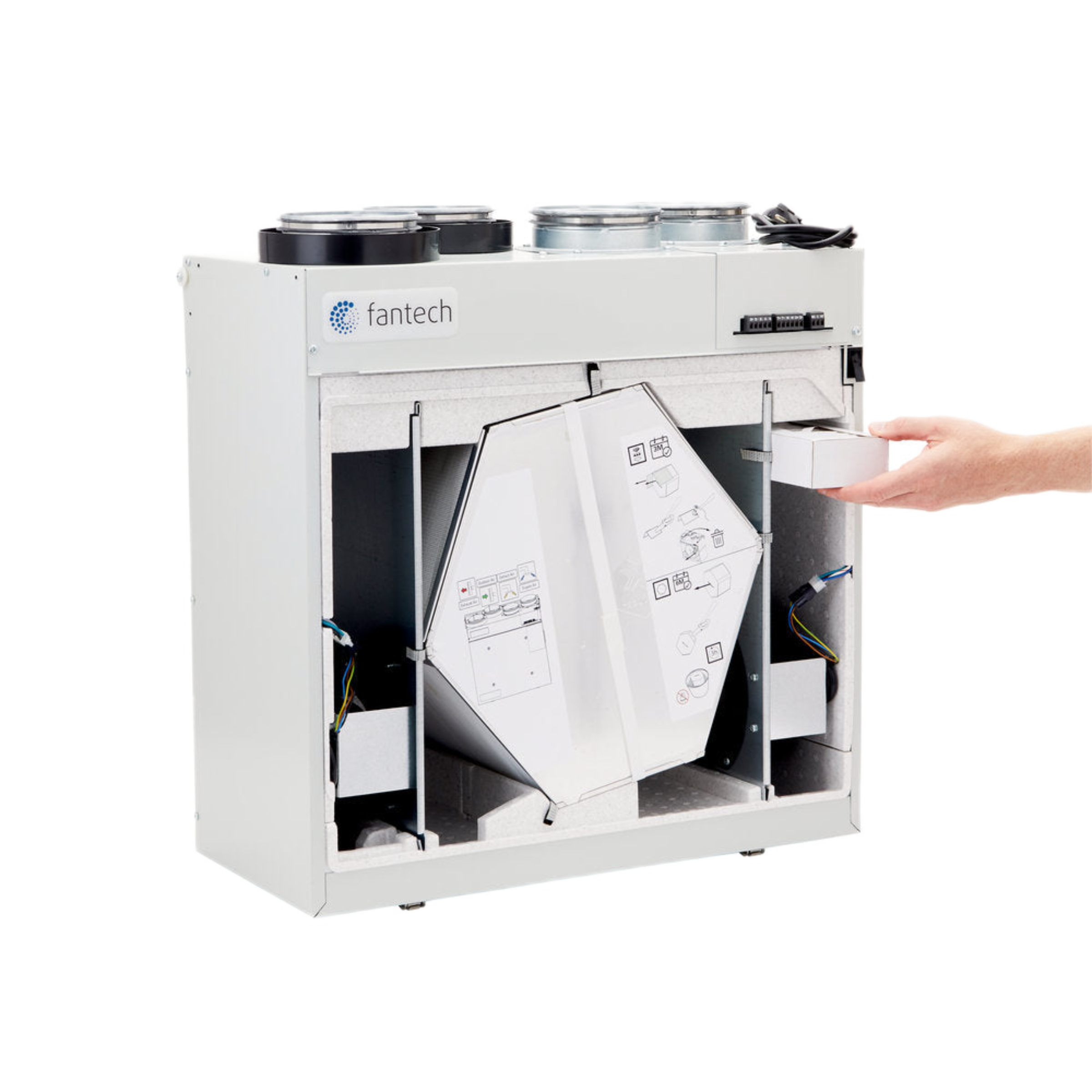 HERO 120H Fantech Residential Heat Recovery Ventilator (HRV) 120 CFM, 5" Top Duct Connection, 120 V