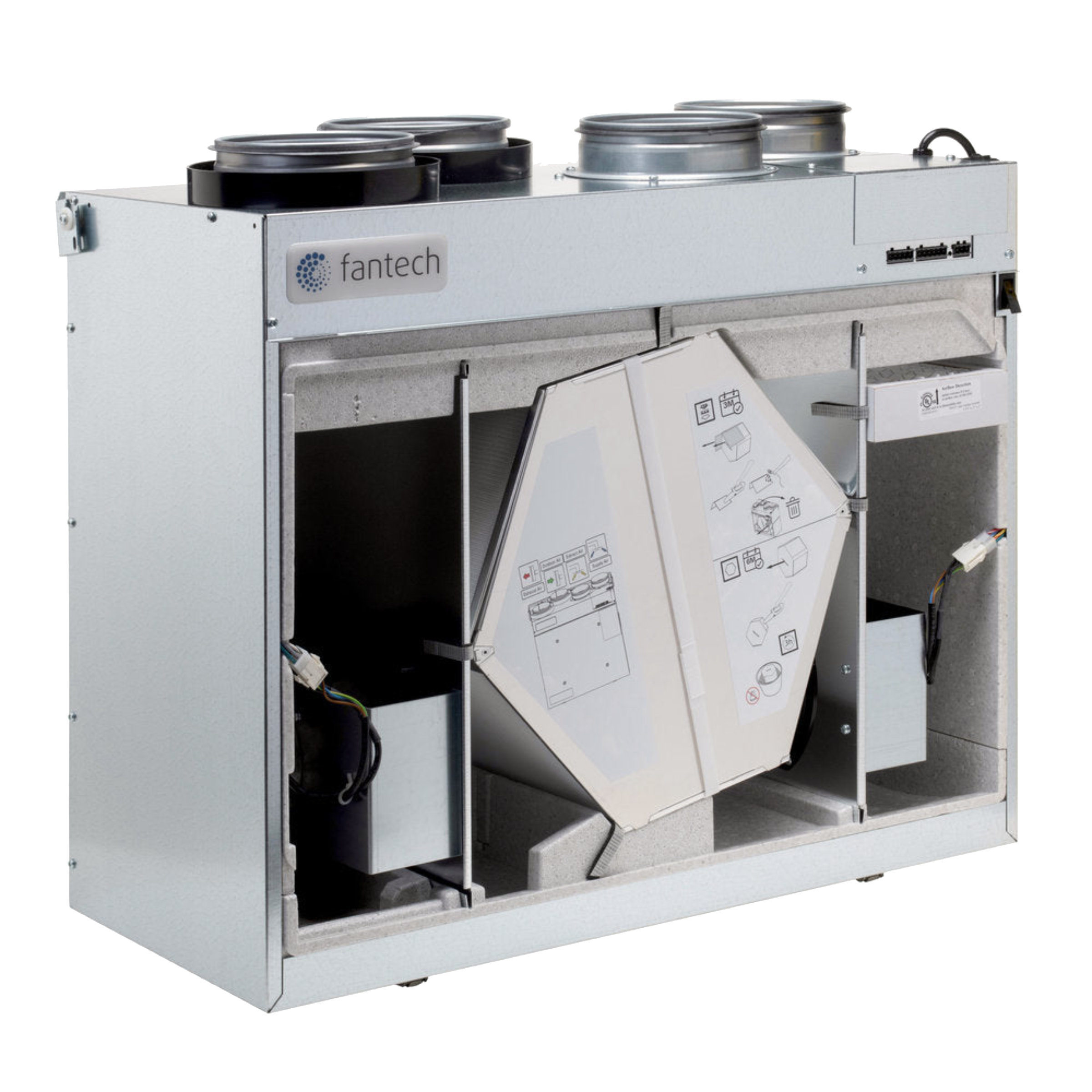 HERO 150H Fantech Residential Heat Recovery Ventilator (HRV) 161 CFM, 6" Top Duct Connection- Energy Star Qualified, 120 V