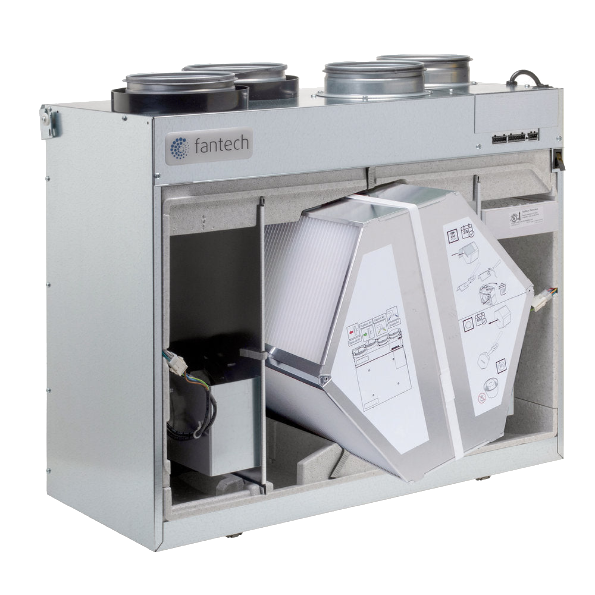 HERO 150H Fantech Residential Heat Recovery Ventilator (HRV) 161 CFM, 6" Top Duct Connection- Energy Star Qualified, 120 V