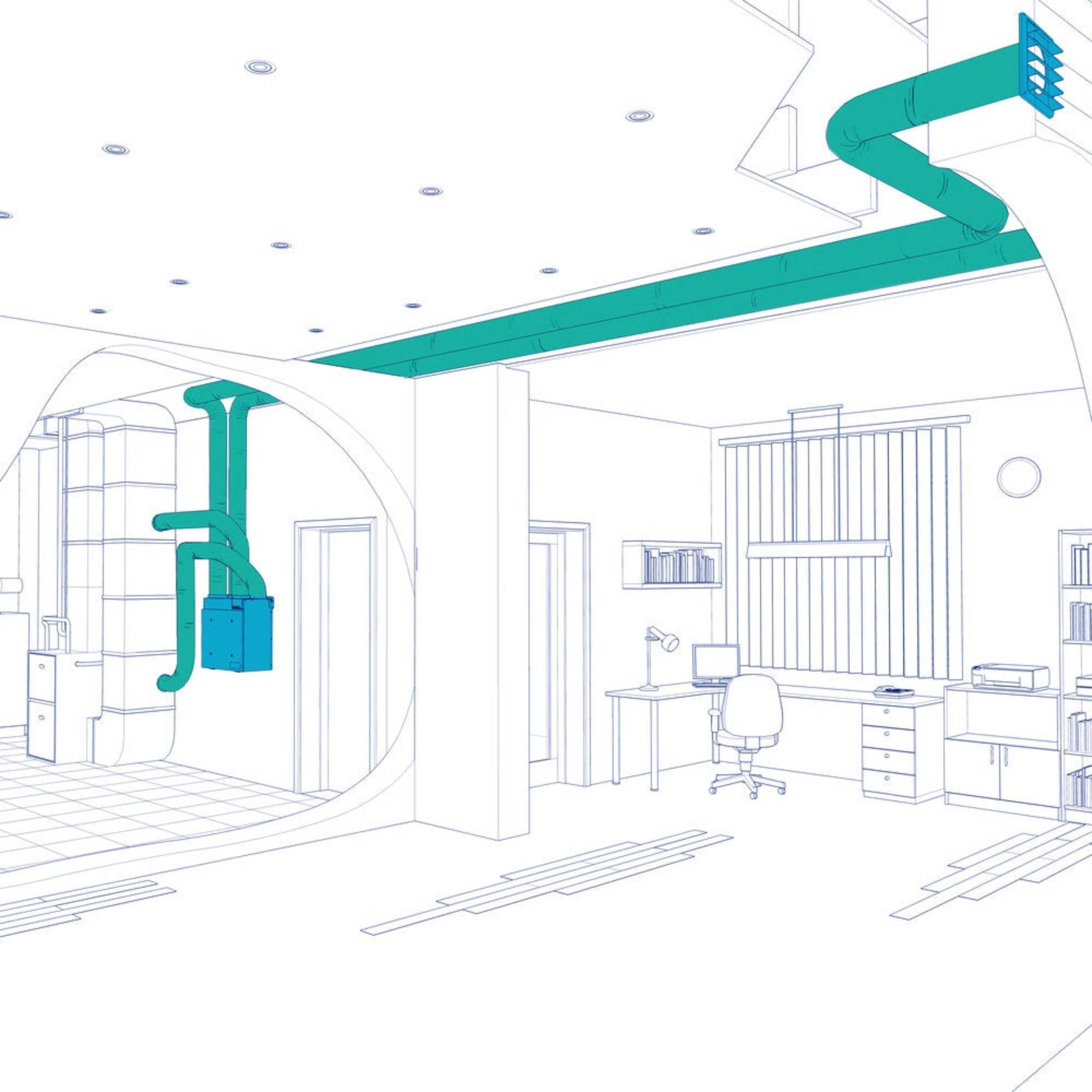 HERO 150H-EC Fantech Residential Heat Recovery Ventilator (HRV) 176 CFM, 6" Top Duct connection, Energy Star Qualified, EC Motors, 120V