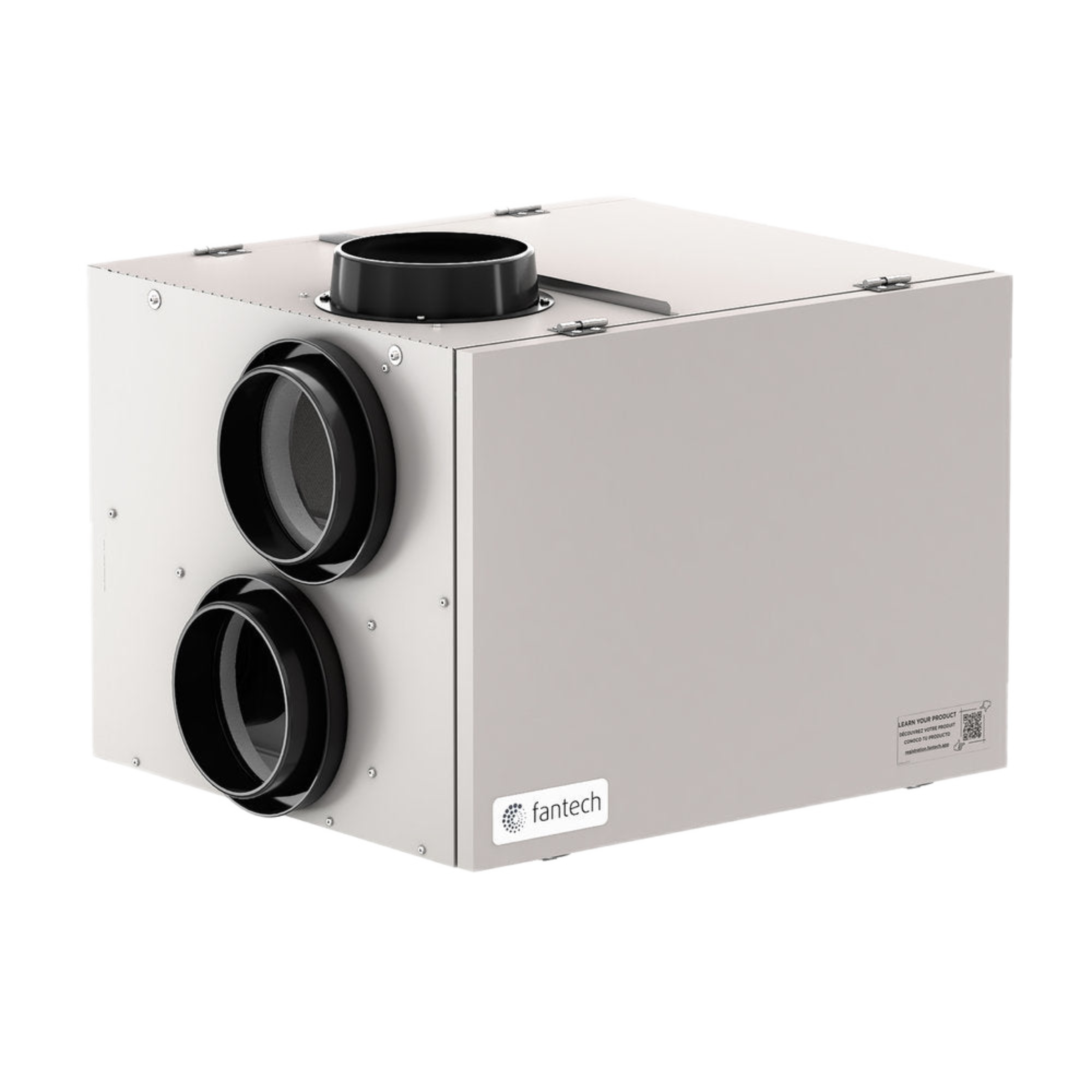 SHR 260RD Fantech Residential Heat Recovery Ventilator (HRV) 267 CFM, 8" Side Duct Connection, Recirculation Defrost , 120 V