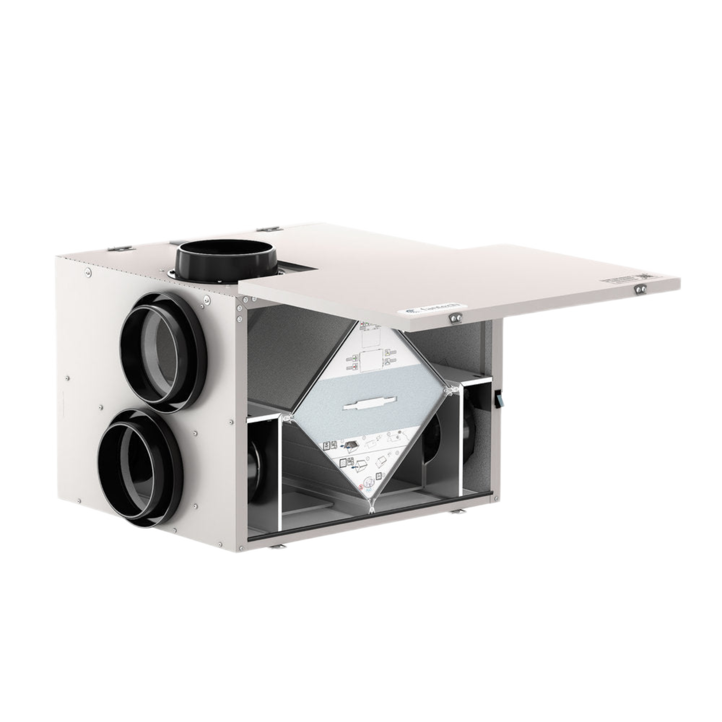 SHR 260RD Fantech Residential Heat Recovery Ventilator (HRV) 267 CFM, 8" Side Duct Connection, Recirculation Defrost , 120 V