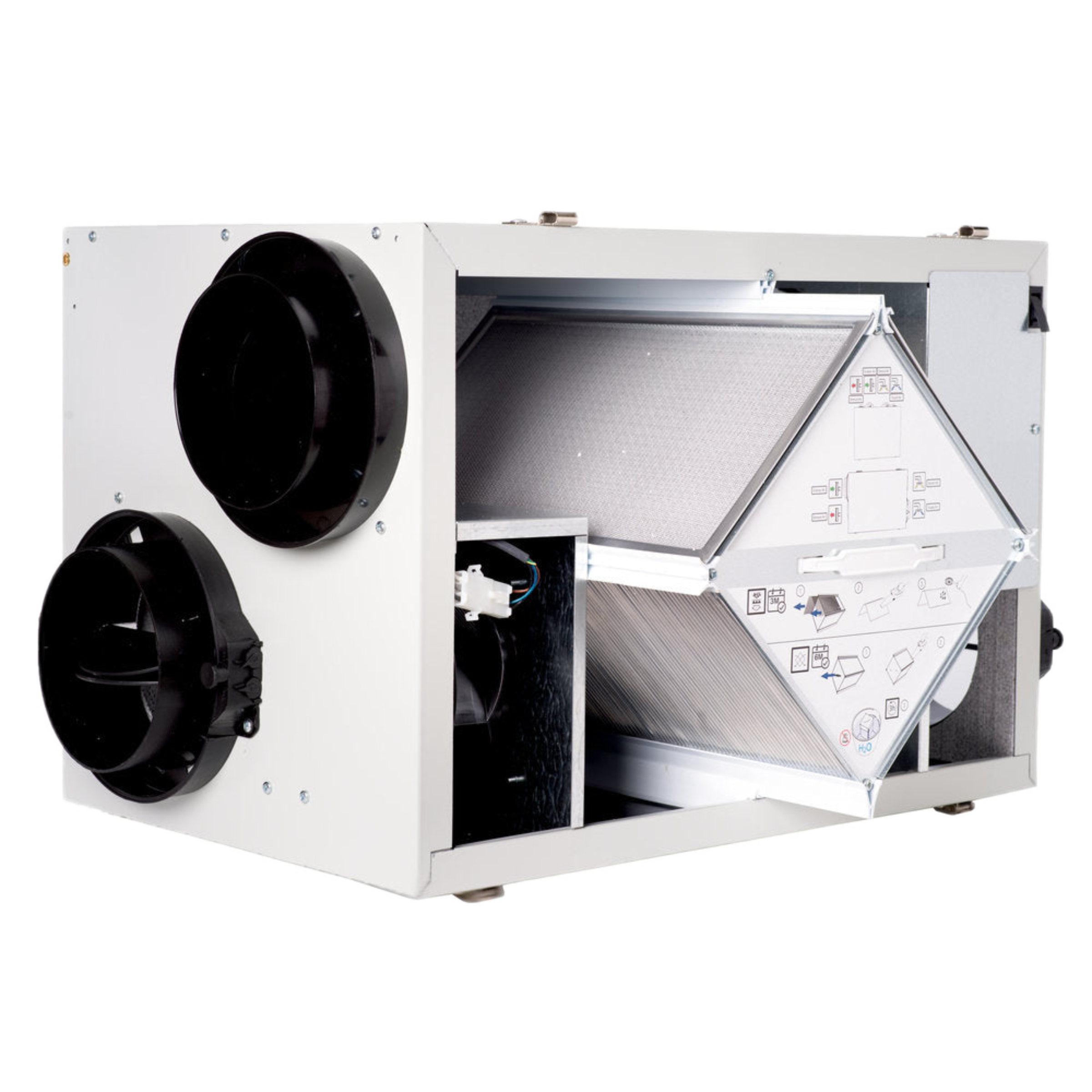 SHR 200 Fantech Residential Heat Recovery Ventilator (HRV) 195 CFM, 6" Side Port Connections, 120 V 60 HZ