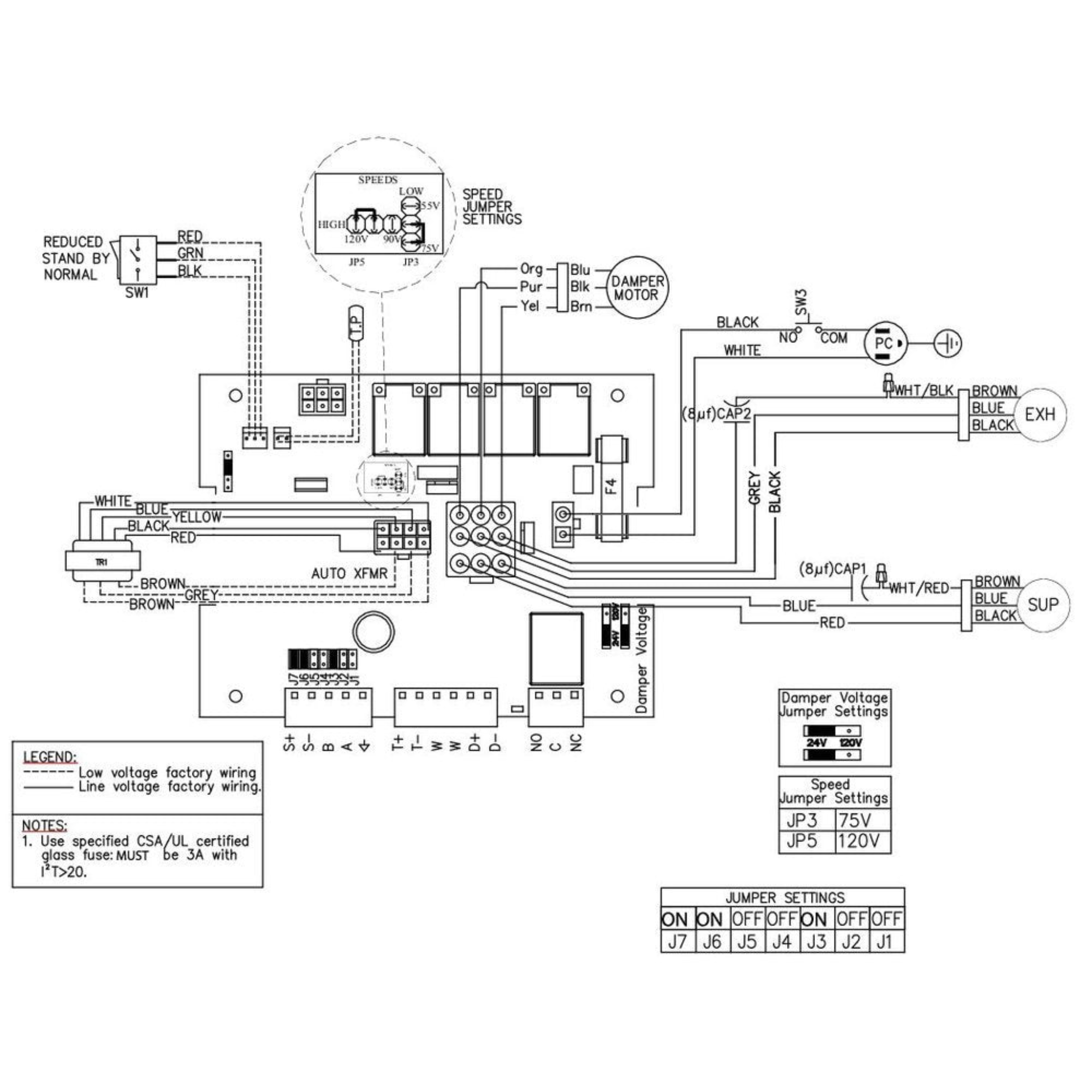 VHR 120R Fantech Residential Heat Recovery Ventilator (HRV) 120 CFM, 120V, 6" Top Duct Connection,