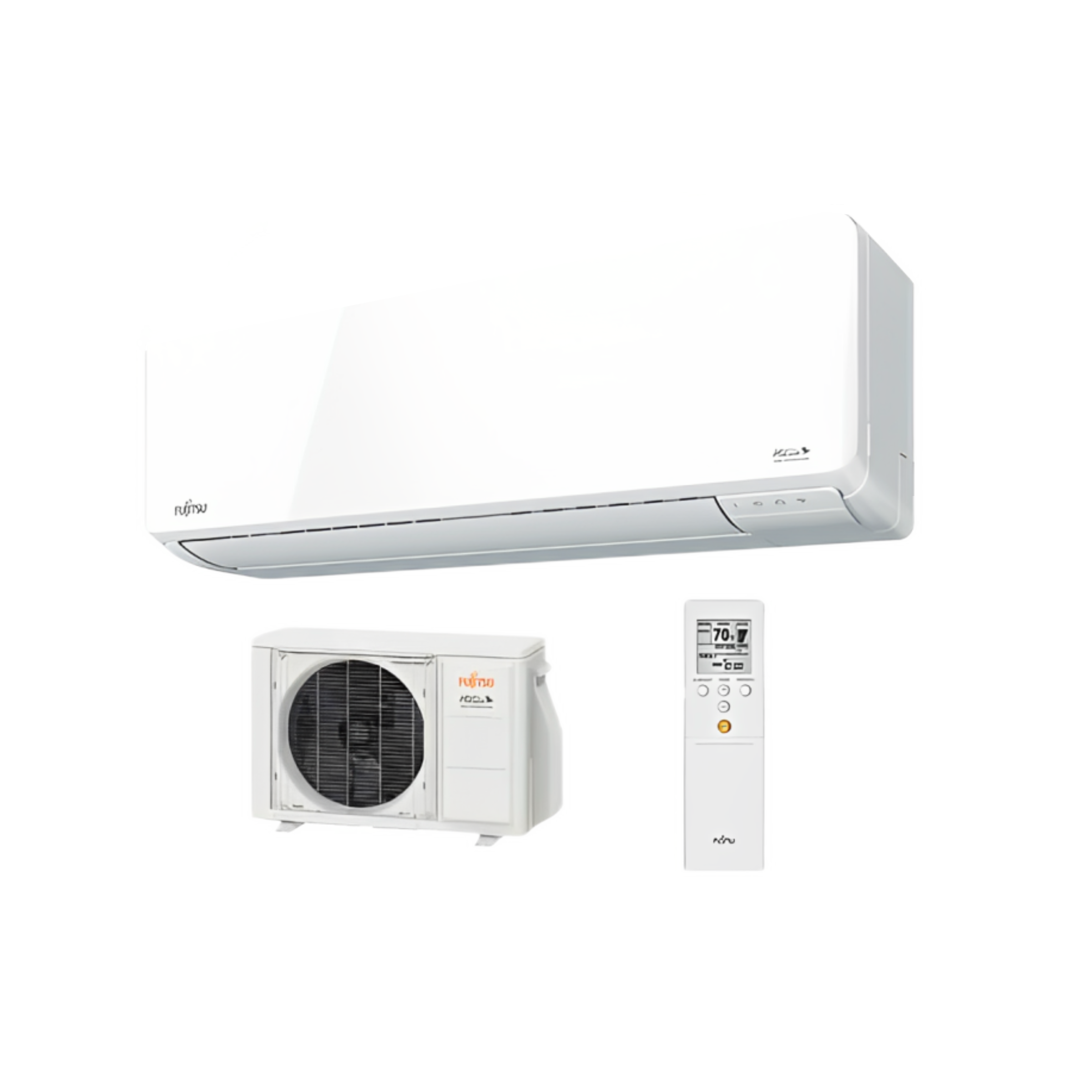 Fujitsu LMAH1 Series 0.75-1 Ton (9,000-12,000) BTU Up to 26.5 SEER, Halcyon™ Wall Mounted Single Zone Mini Split Ductless Heat Pump Extra Low Temp Heating 13.0 HSPF, Outdoor Unit + Indoor/Wall Unit