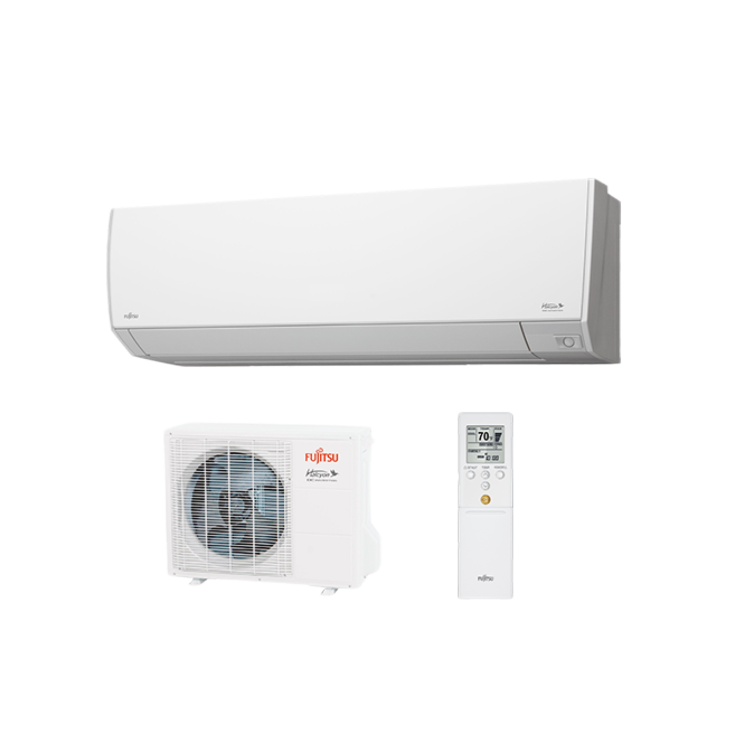 Fujitsu RLS3Y Series 0.75-1.25 Ton (9,000 - 15,000) BTU, 33 SEER Halcyon™ Wall Mounted Single Zone Mini Split Ductless Heating and Cooling Built-in Wireless LAN Highest SEER, Outdoor Unit + Indoor/Wall Unit
